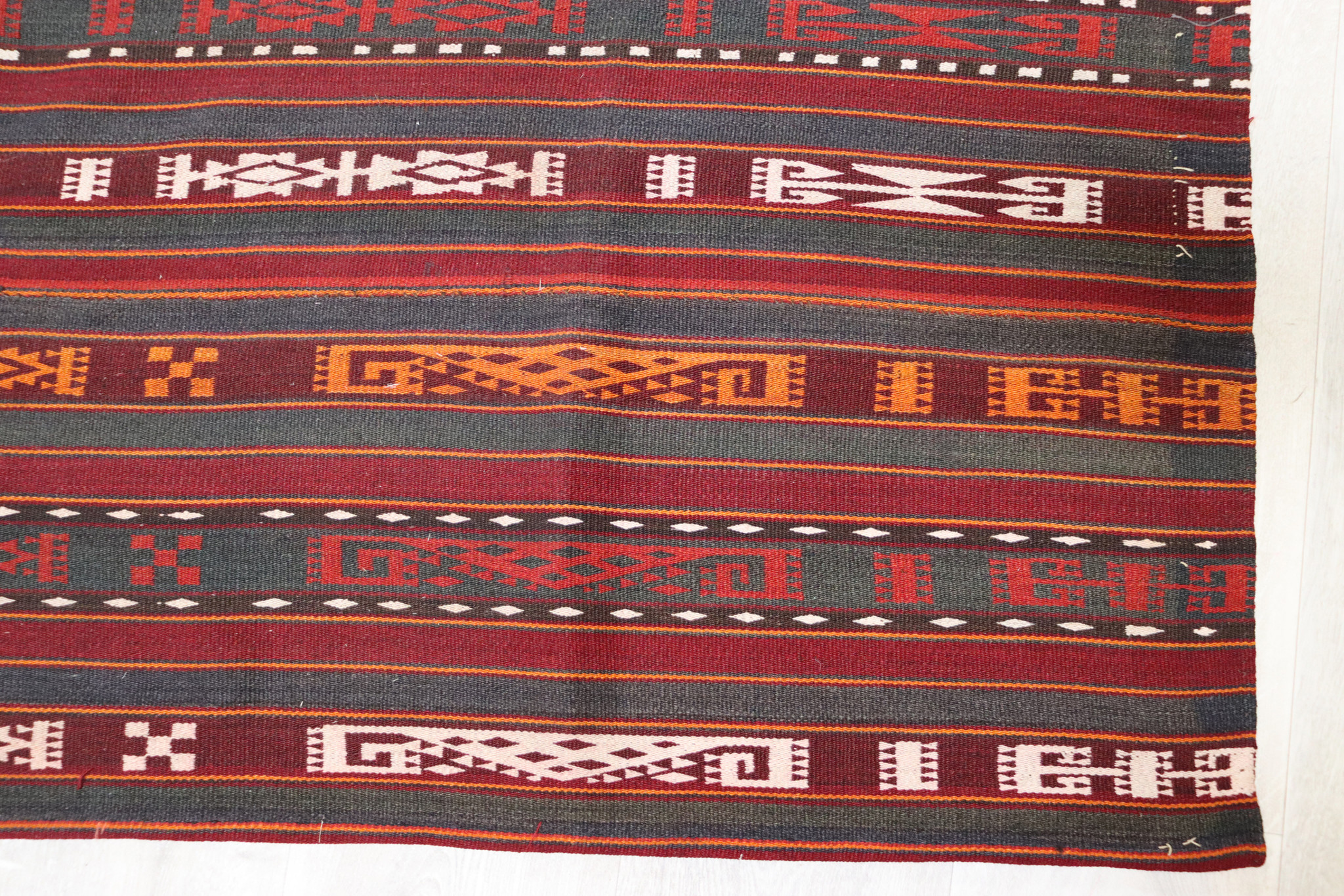 175x165 cm vintage handgewebte Nomaden Uzbek  Jejim kelim  Nr.22/1