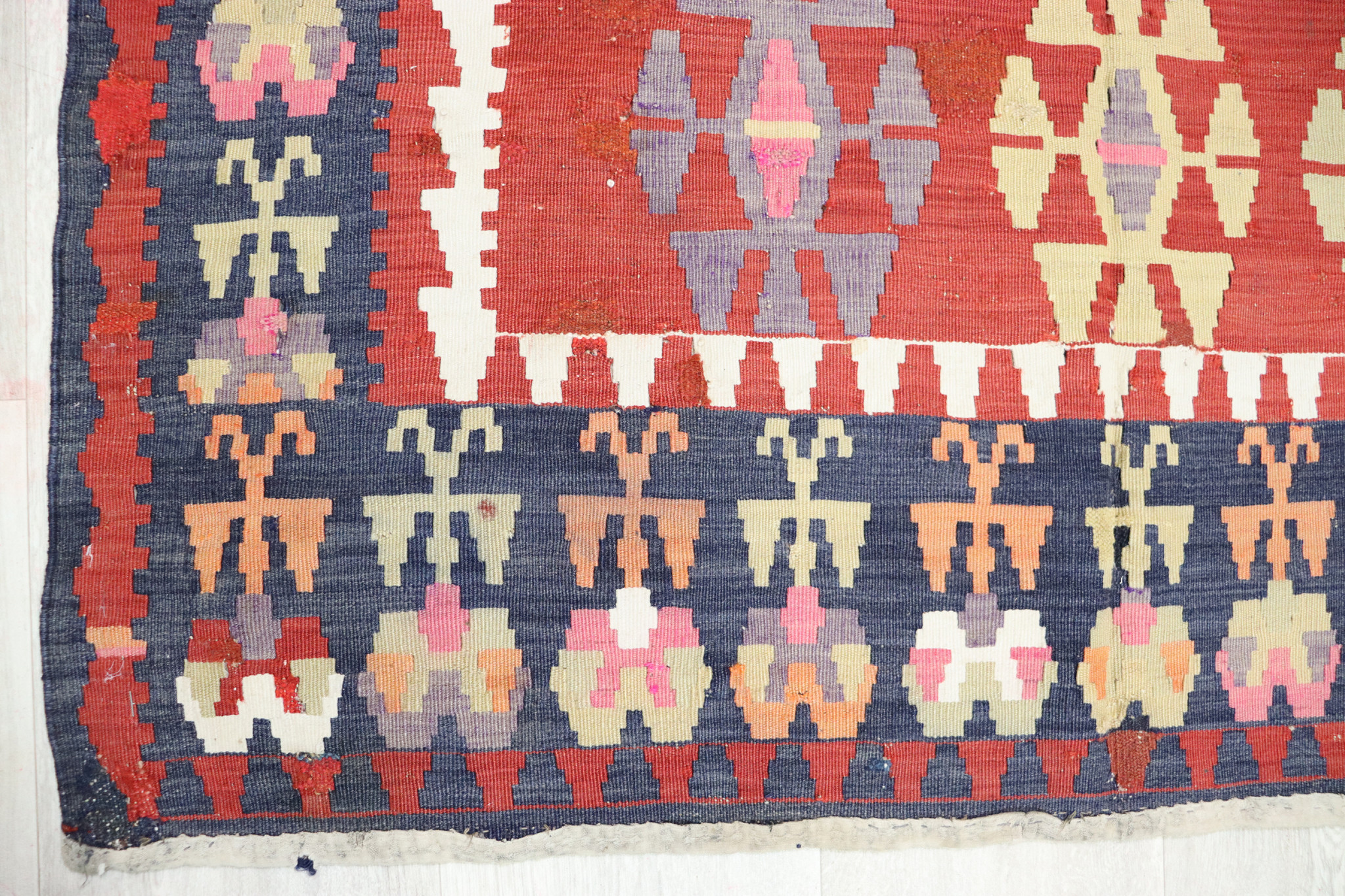 305x115 cm Antique very rare oriental Fine  nomadic caucasian Kilim rug No: - 345