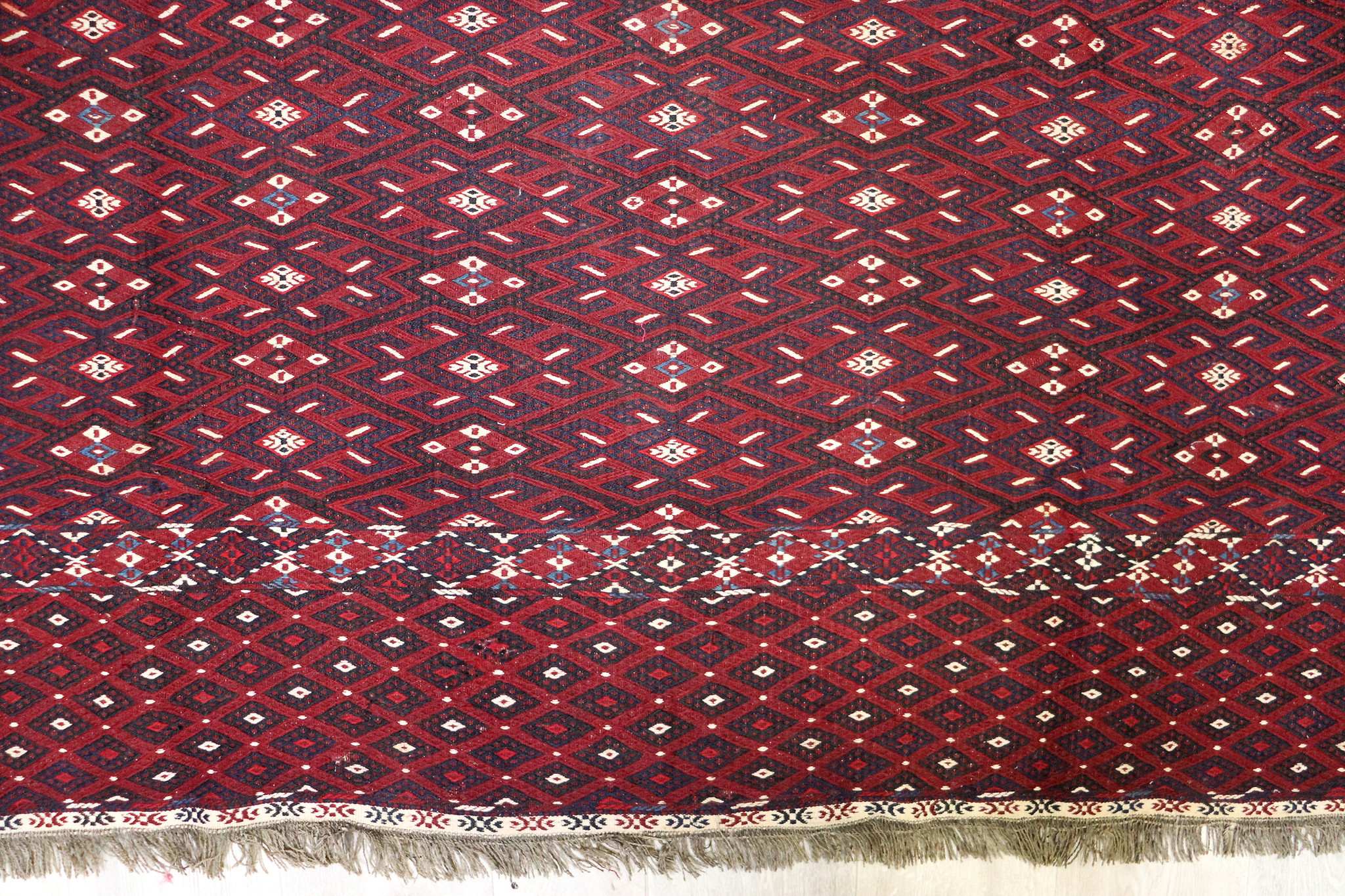 400x240  cm antique Nomadic Turkmen jumod sumakh kilim No: 478