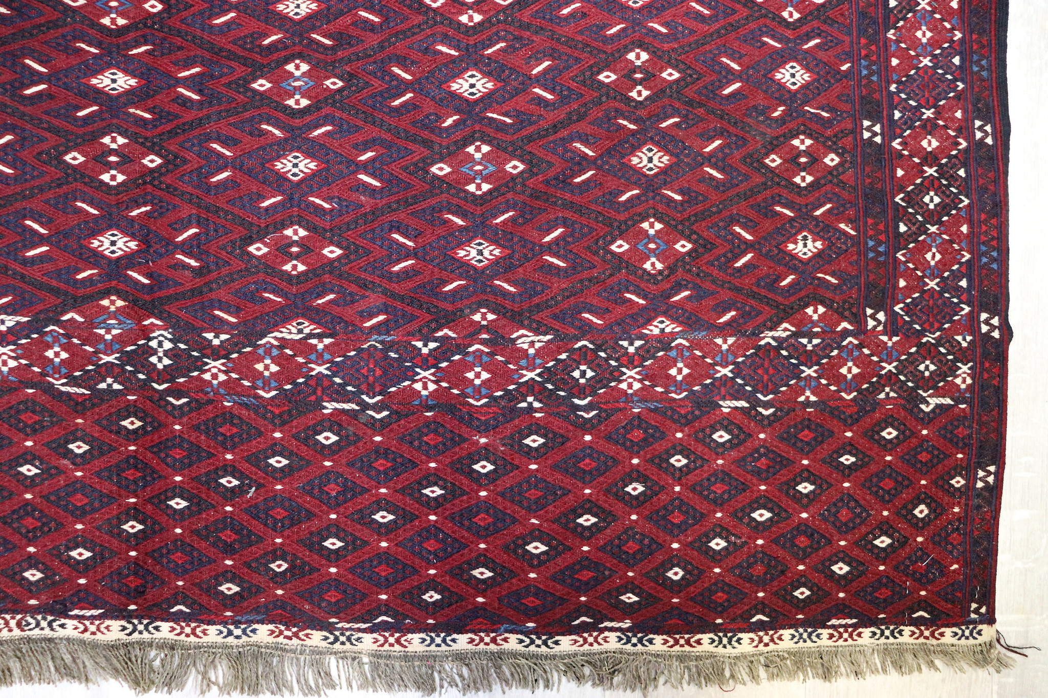 400x240  cm antique Nomadic Turkmen jumod sumakh kilim No: 478