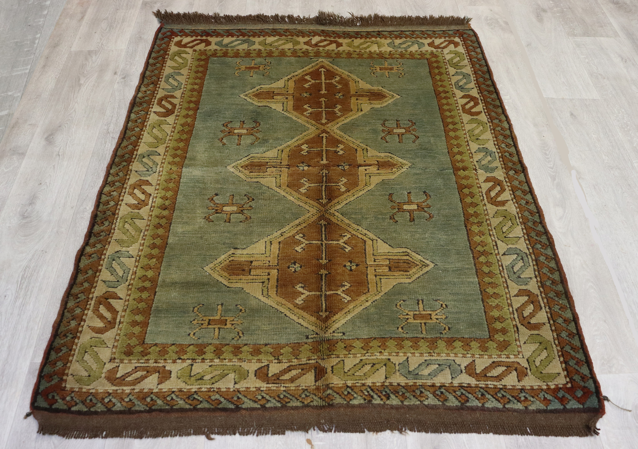 145x120 cm  Vintage handgeknüpfte Türkische Kars Orientteppich Nr: TRK-2