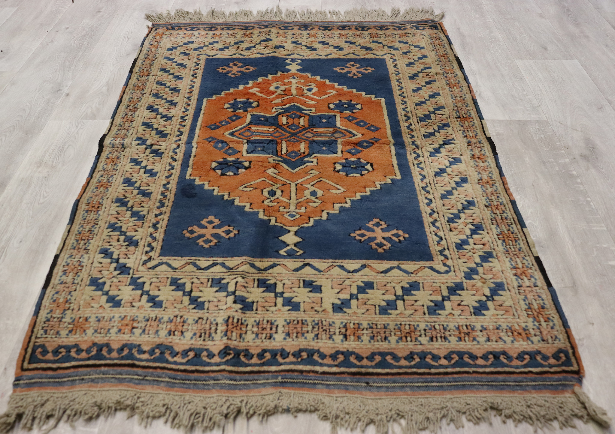 142x97 cm  Vintage handgeknüpfte Türkische Kars Orientteppich Nr: TRK-5265