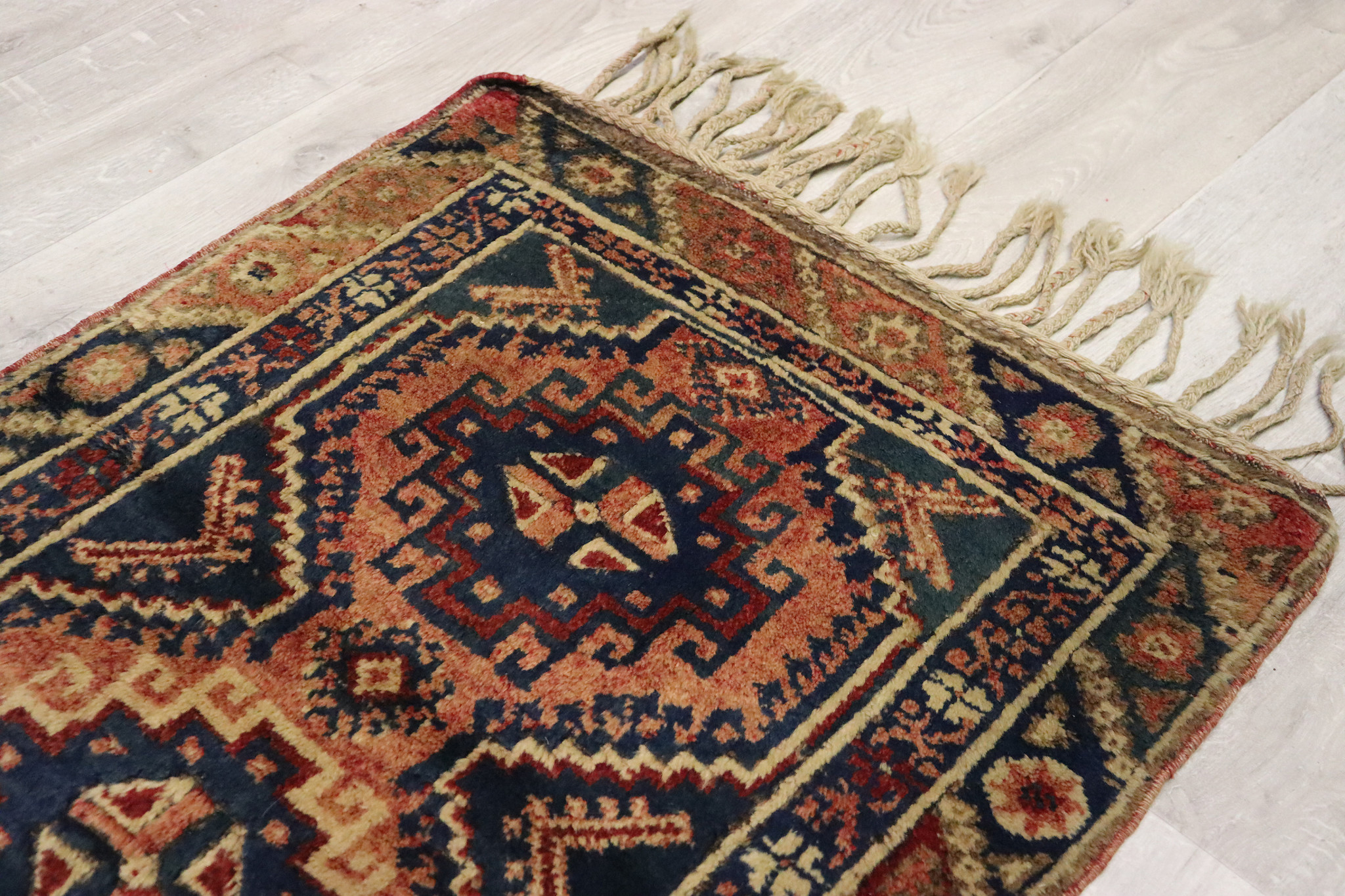 142x75 cm Vintage hand knotted Turkish Kars oriental carpet No: TRK-73