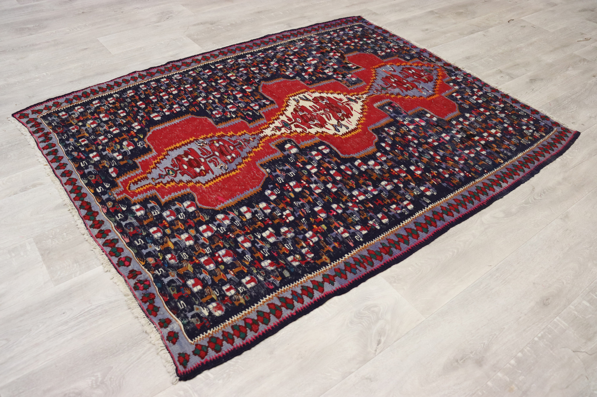 170x130 cm vintage rare oriental Fine  nomadic sarme Kilim rug No: -  152