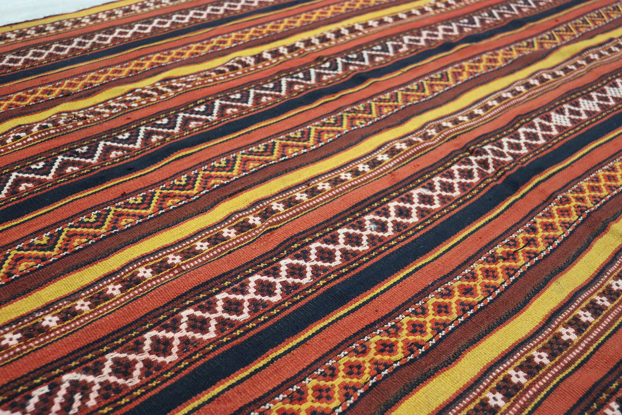 175x145 cm vintage handgewebte Nomaden Uzbek  Jejim kelim  Nr. 659