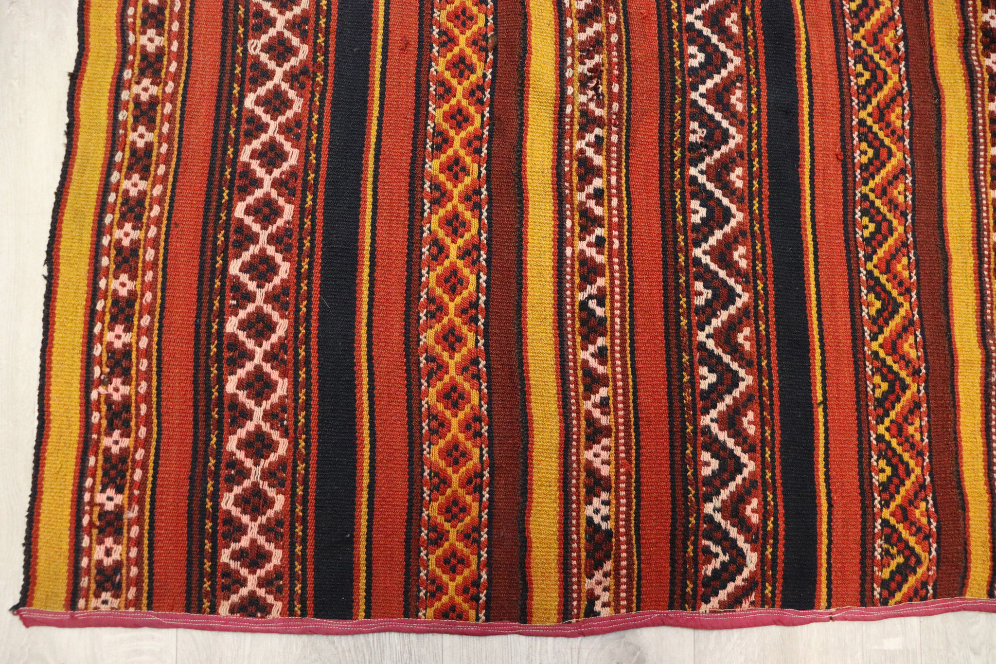 175x145 cm vintage handgewebte Nomaden Uzbek  Jejim kelim  Nr. 659