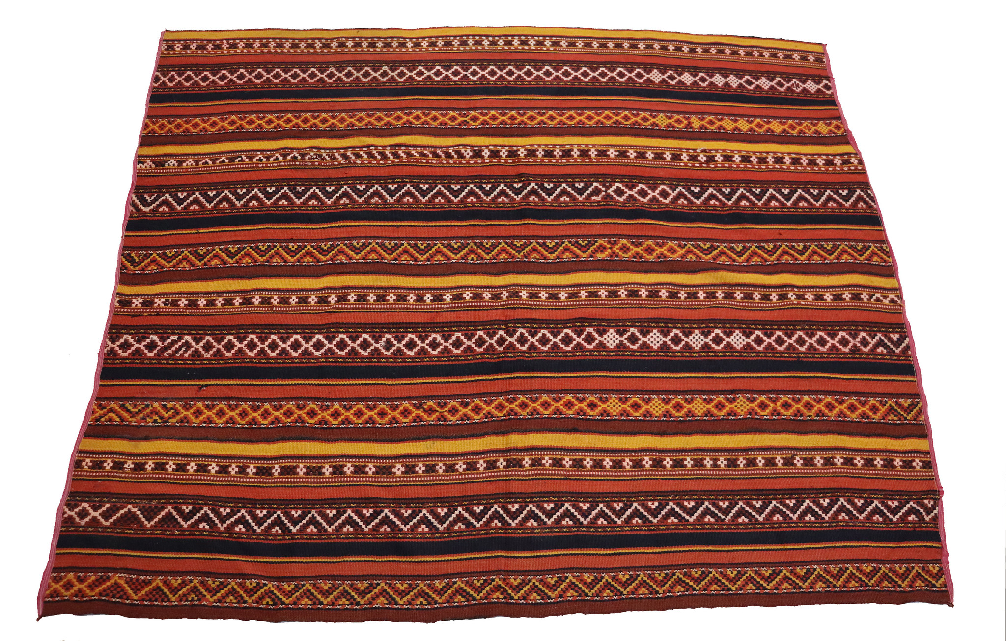 175x145 cm vintage handgewebte Nomaden Uzbek  Jejim kelim  Nr. 659