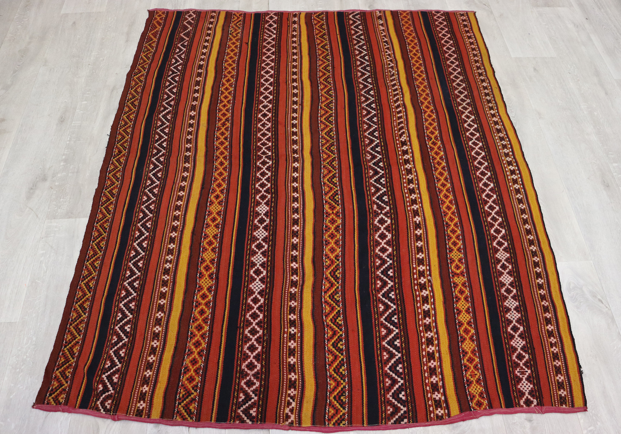 175x145  cm vintage rare oriental Fine nomadic Uzbek  Jejim Kilim rug No: 659