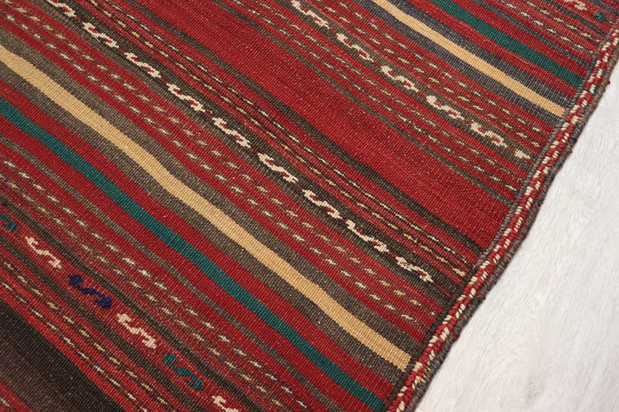 380x175 cm vintage handgewebte Nomaden  Mashhadi kelim  No: - 56