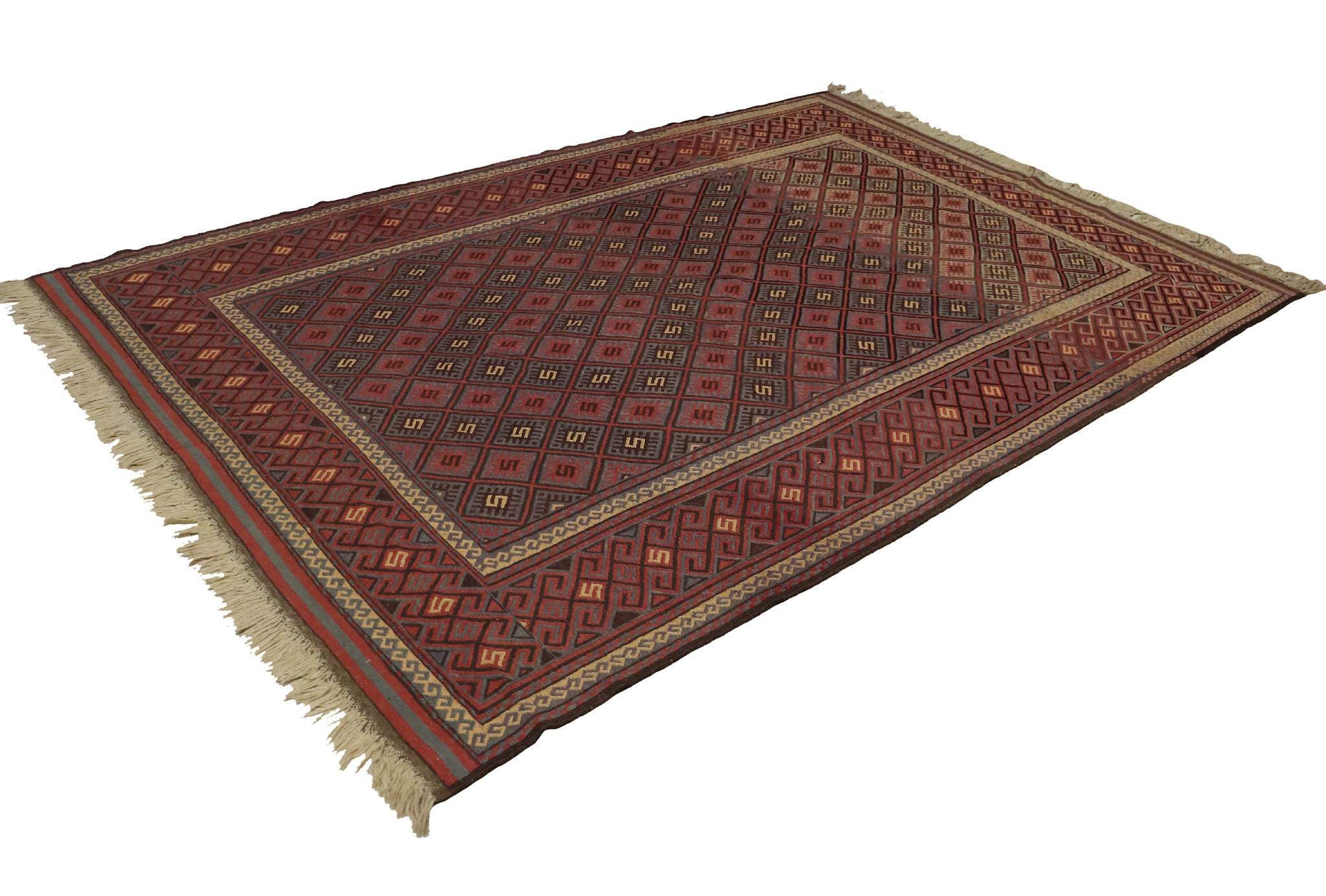 280x190 cm vintage  Nomadic Baluch  sumakh Taimani Kilim rug from Afghanistan No:10