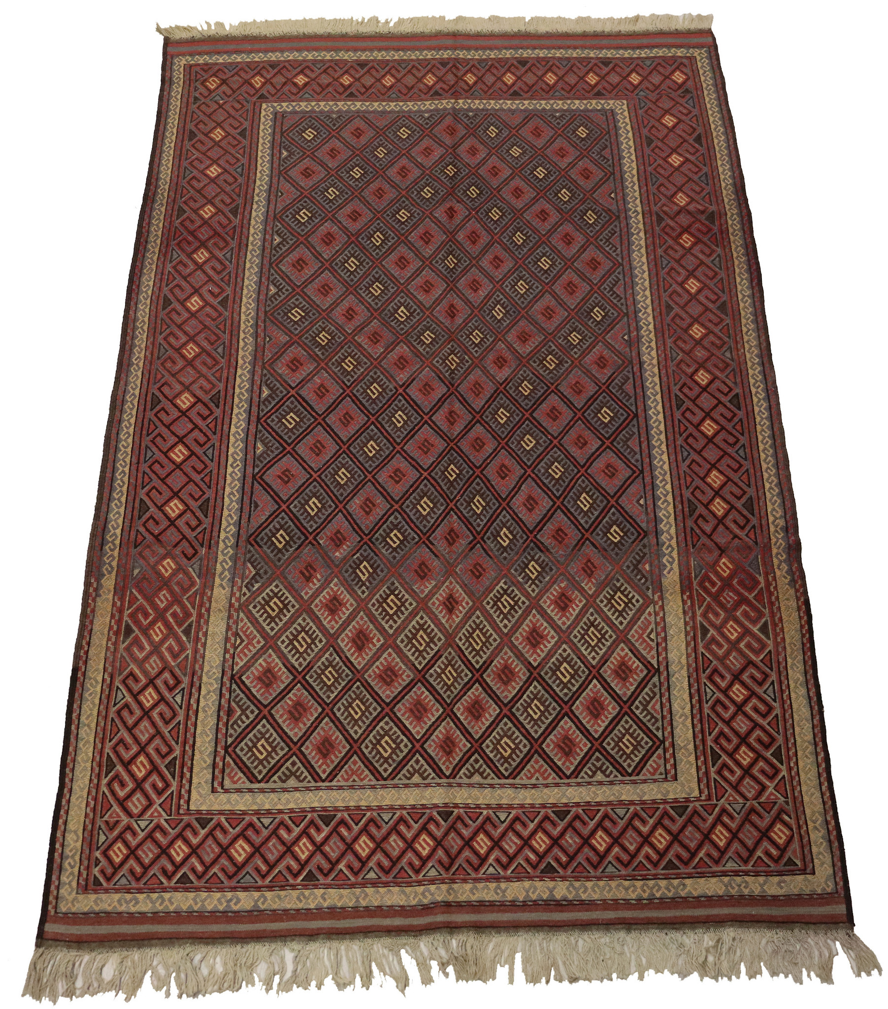 280x190 cm vintage  Nomadic Baluch  sumakh Taimani Kilim rug from Afghanistan No:10