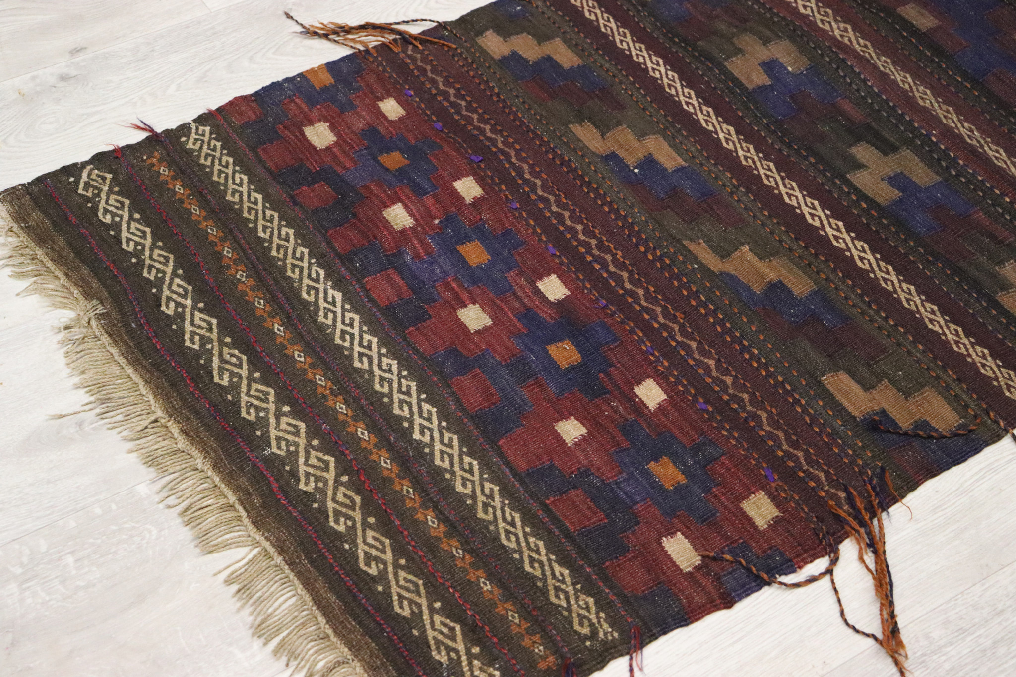 198x70 cm Antik kelim  Flur Läufer kilim Nr- 22D