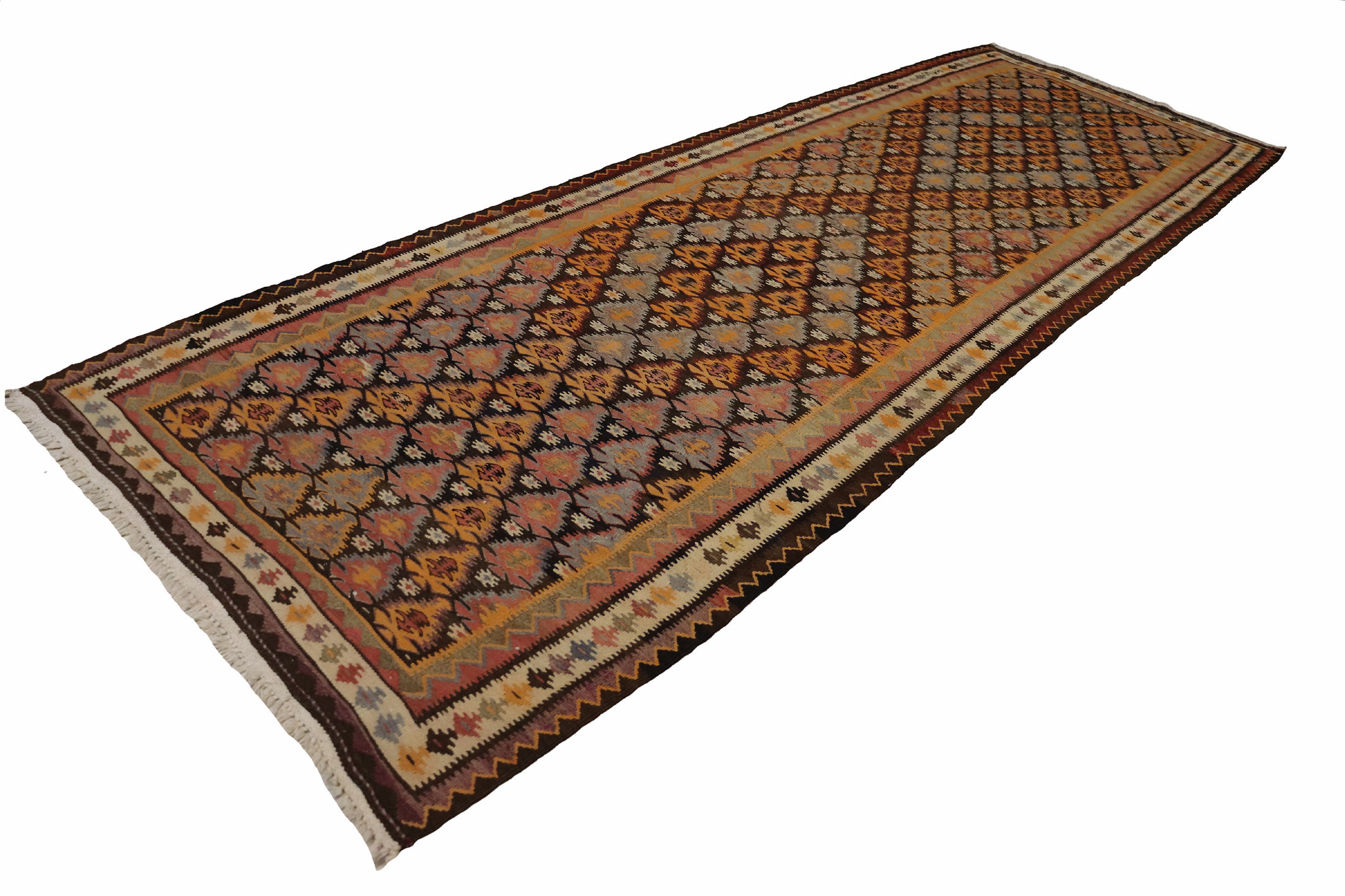 340x113 cm Antique rare oriental Fine  nomadic sarand Kilim rug No: 636