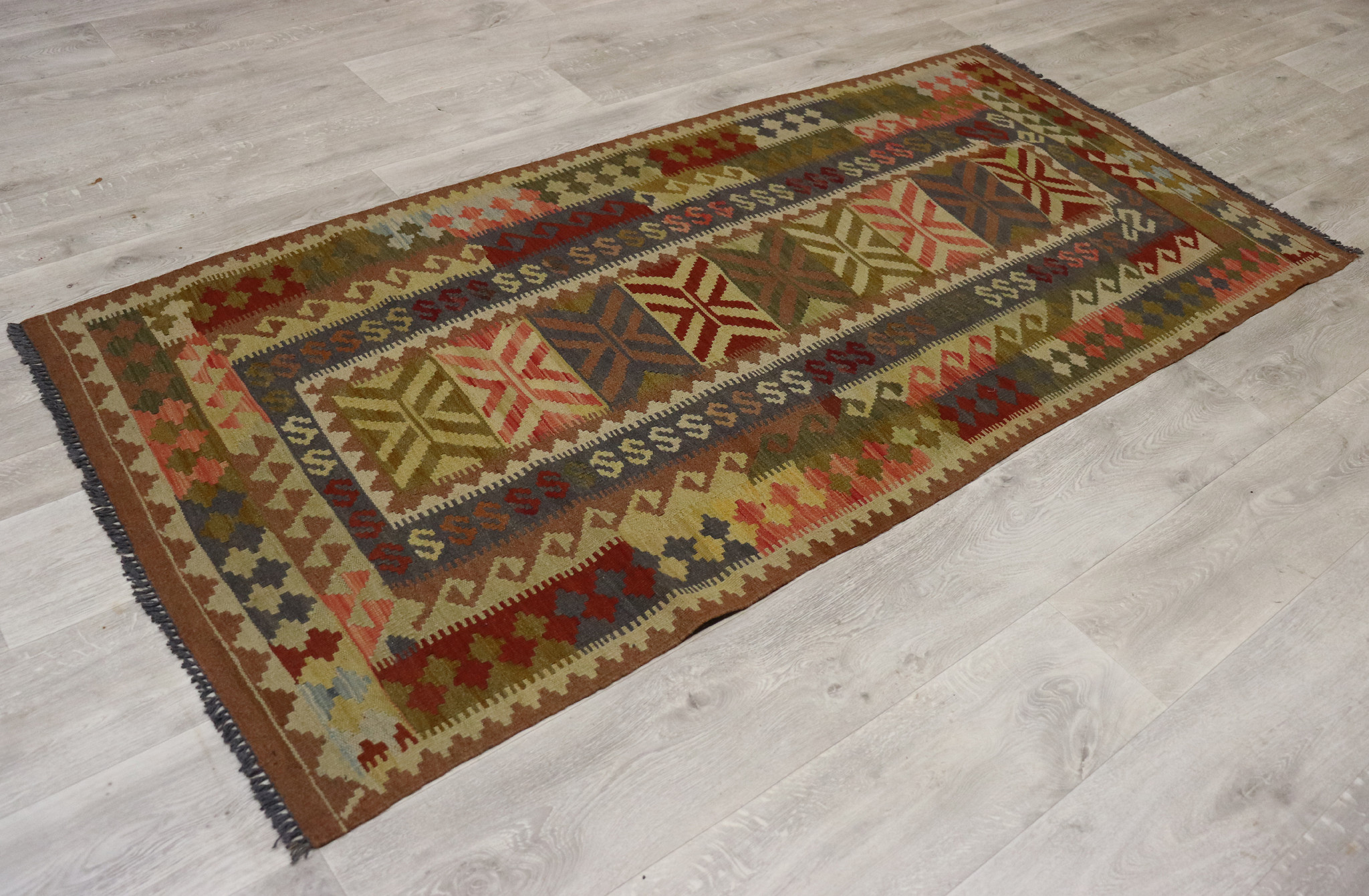 210x100 cm handgewebte nomaden orientt chobi Kelim aus Afghanistan  Nr: 22/1