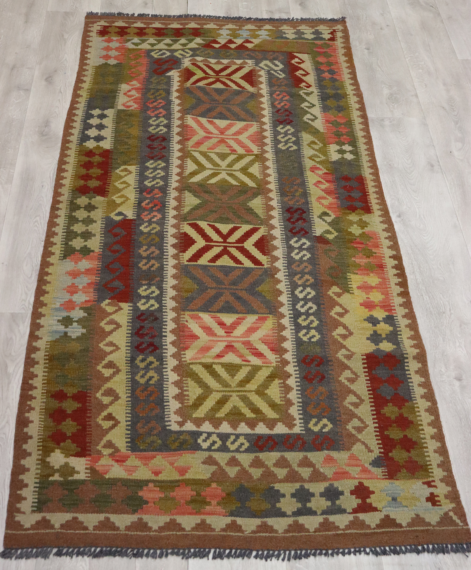 210x100 cm  oriental Handmade nomadic chobi kilim from Afghanistan No: 22/1