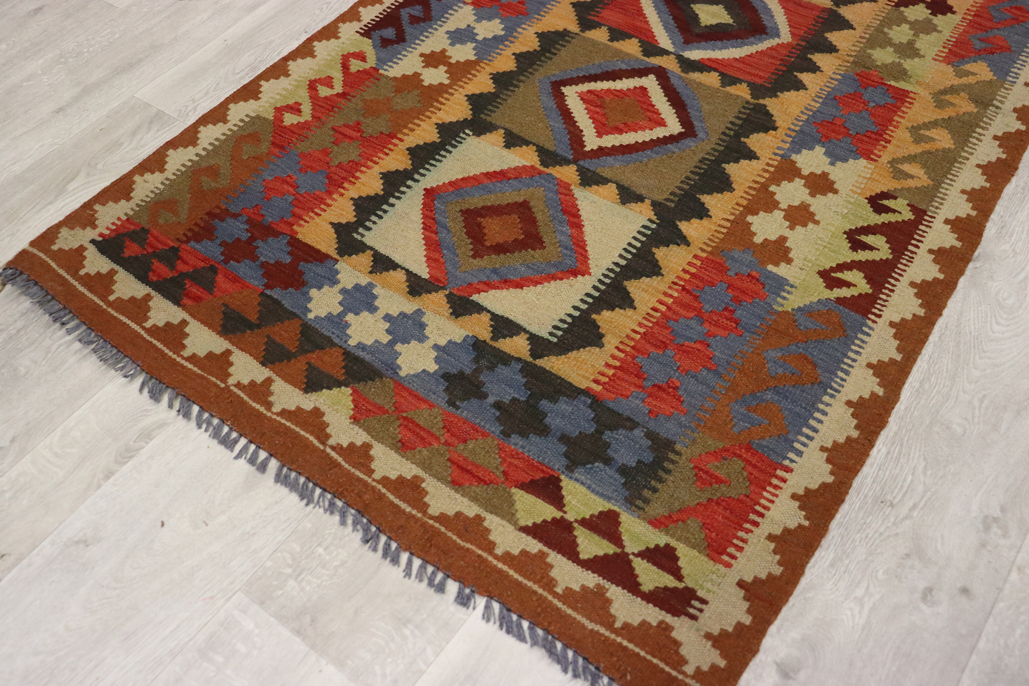 192x100 cm  oriental Handmade nomadic chobi kilim from Afghanistan No: 36