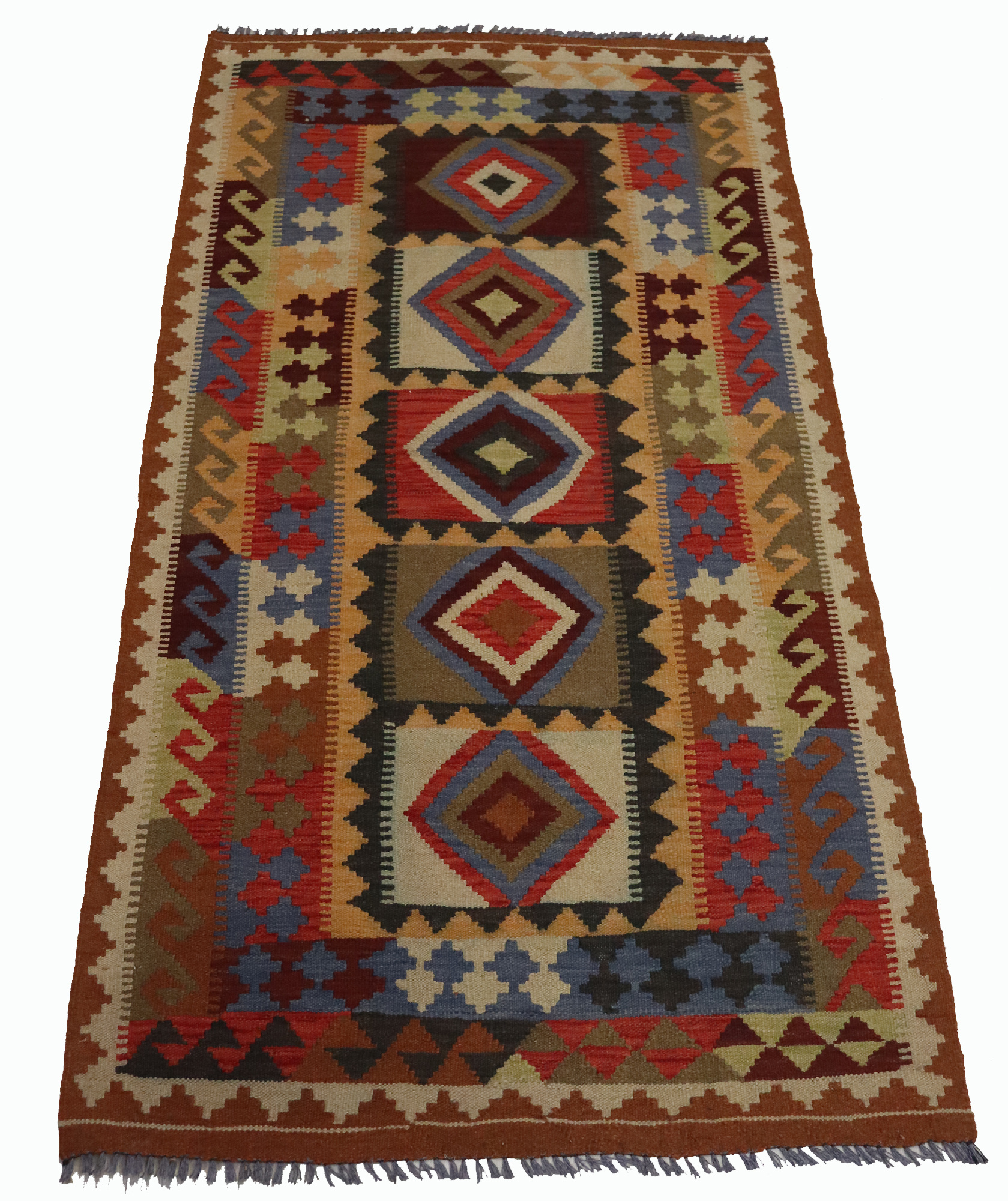 192x100 cm  oriental Handmade nomadic chobi kilim from Afghanistan No: 36