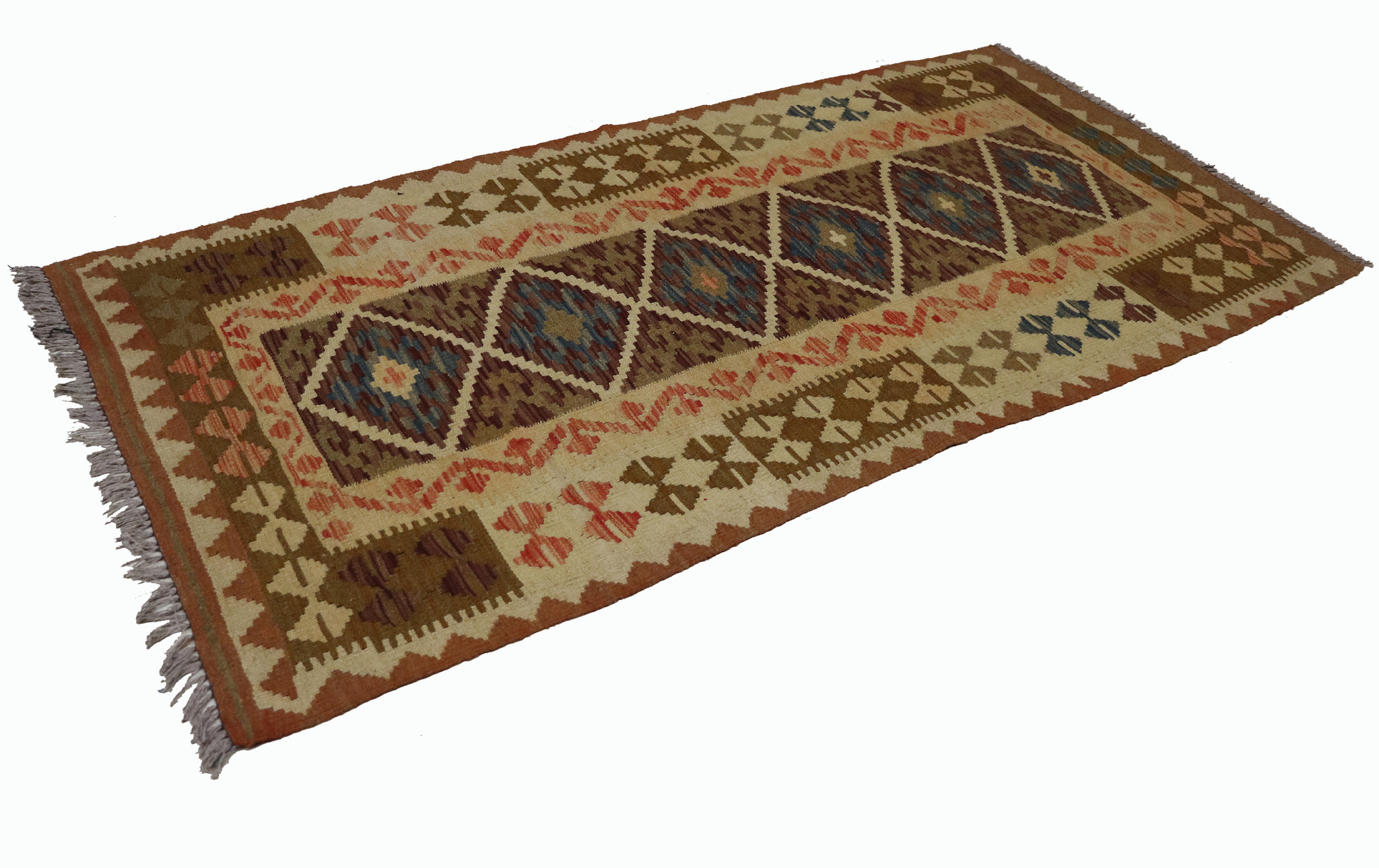 197x98 cm  oriental Handmade nomadic chobi kilim from Afghanistan No: 3589