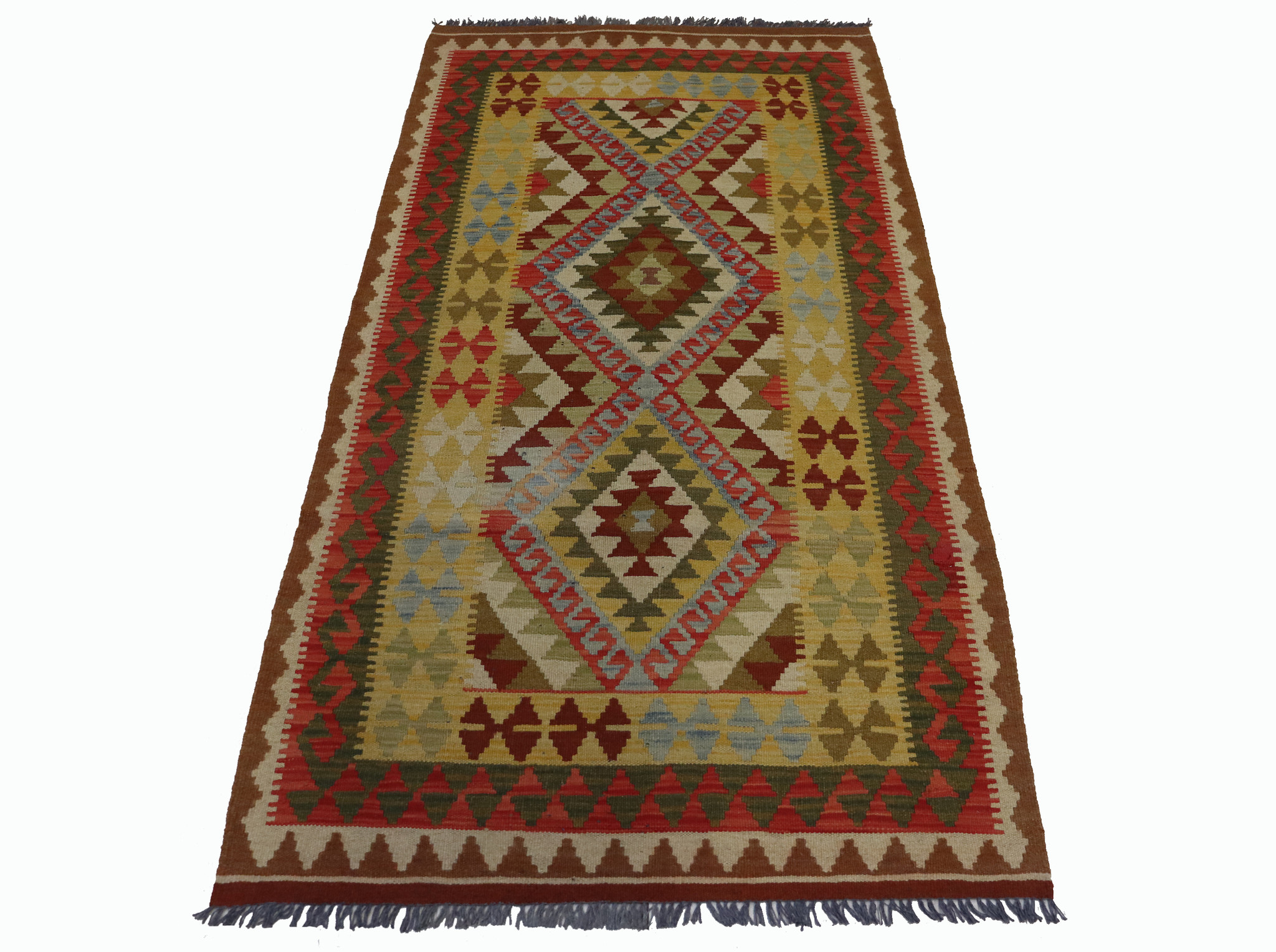 Handmade Authentic Vintage Afghan Kilim Area Rug Natural colours -