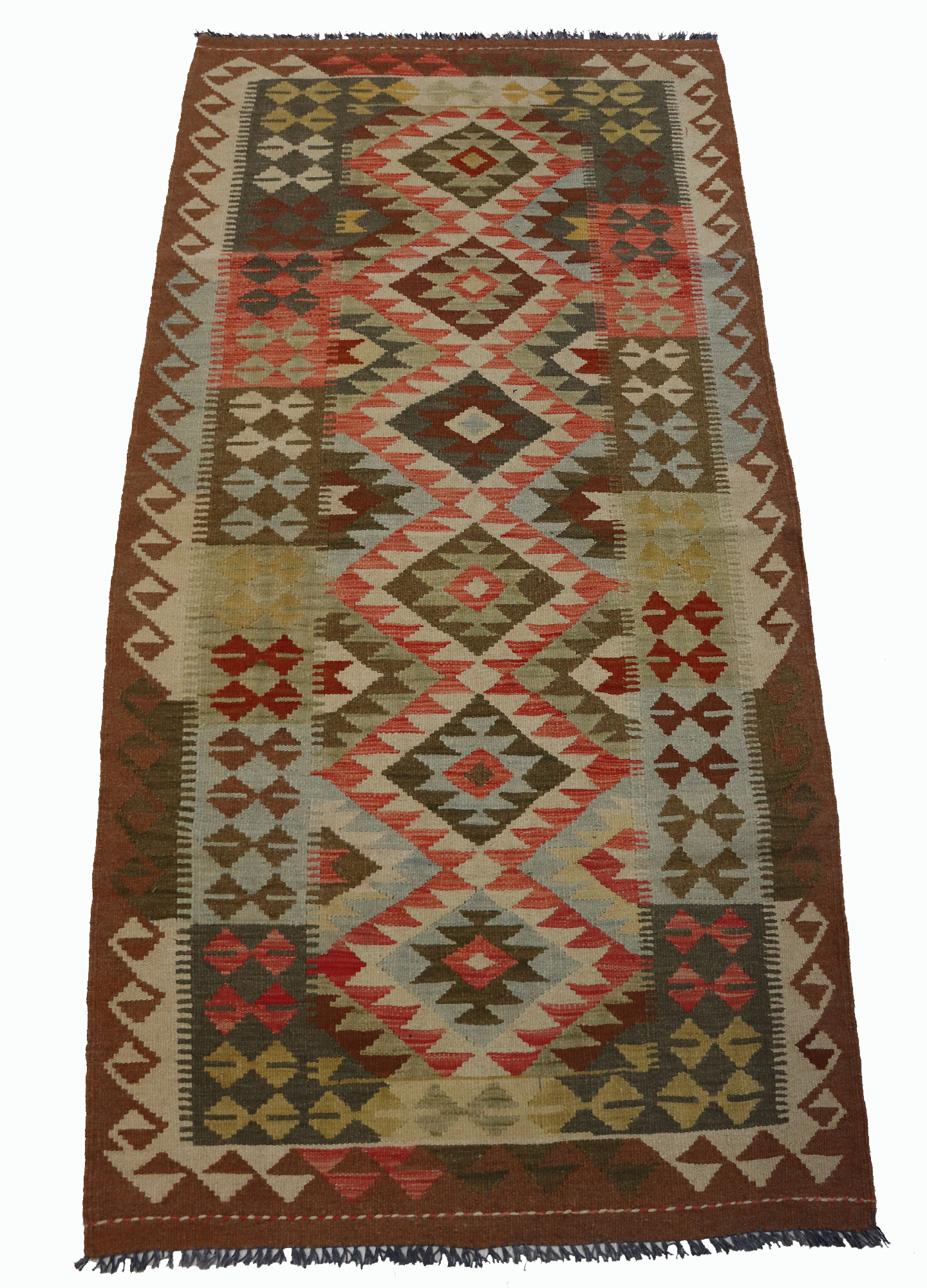 205x105 cm handgewebte nomaden orientt chobi Kelim aus Afghanistan  Nr:  34