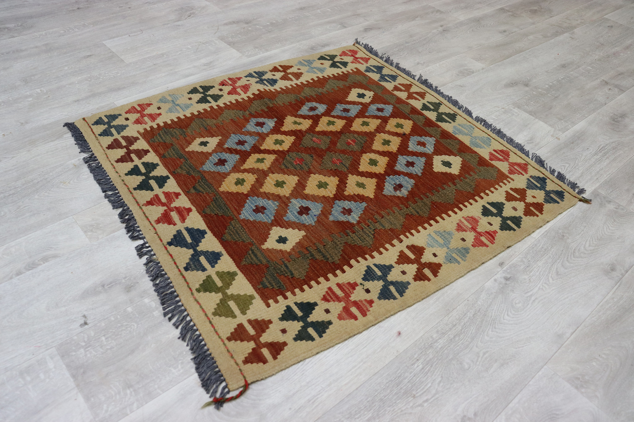 105x100 cm  oriental Handmade nomadic chobi kilim from Afghanistan No: 25