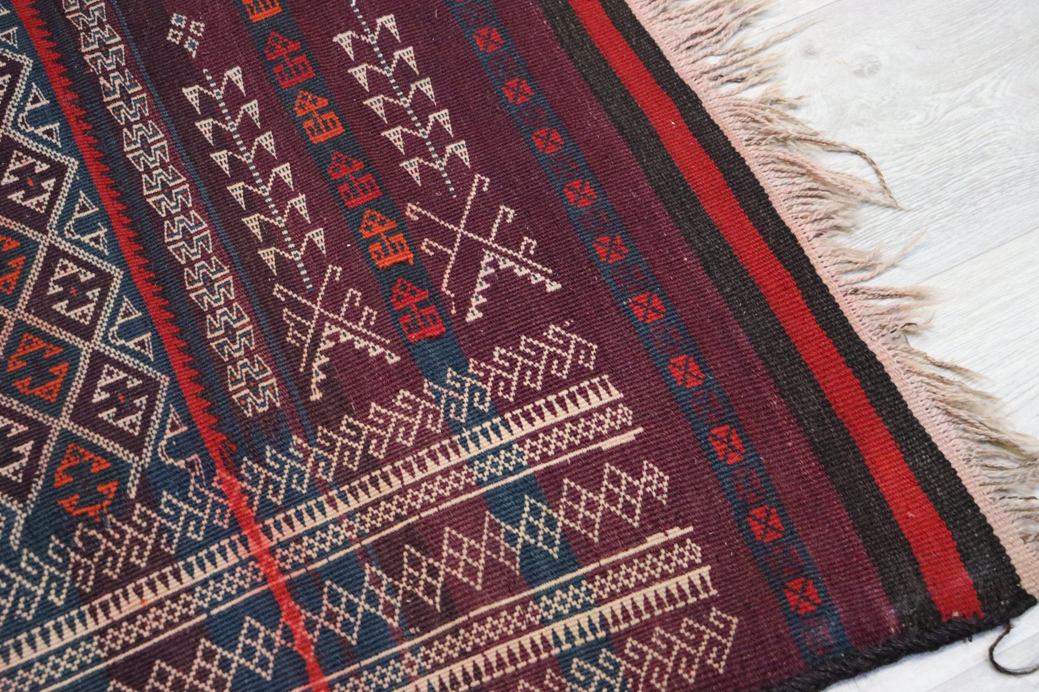 275x112 cm antique Nomadic  Kilim rug from Afghanistan No-PK367