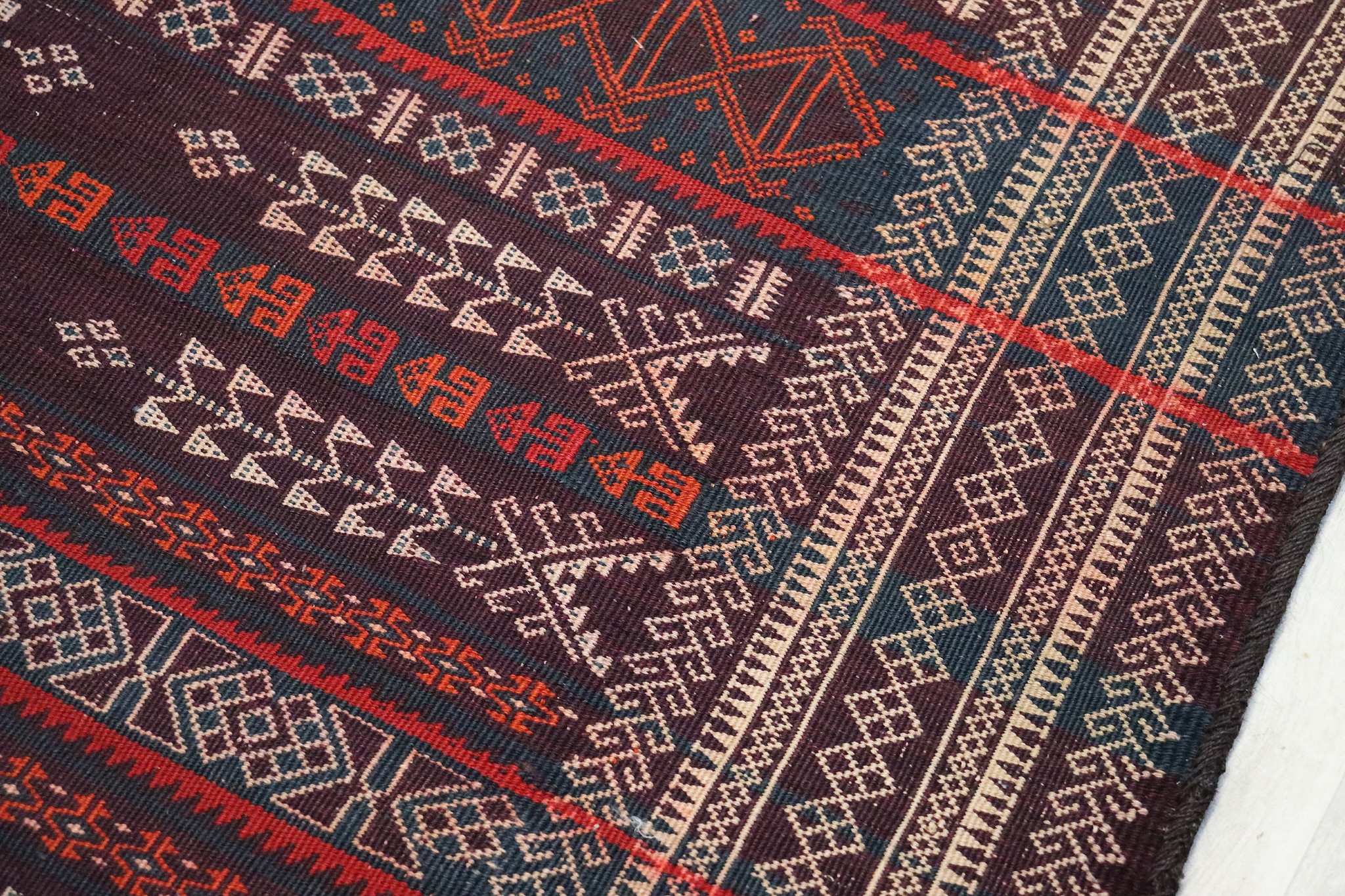 275x112 cm antique Nomadic  Kilim rug from Afghanistan No-PK367