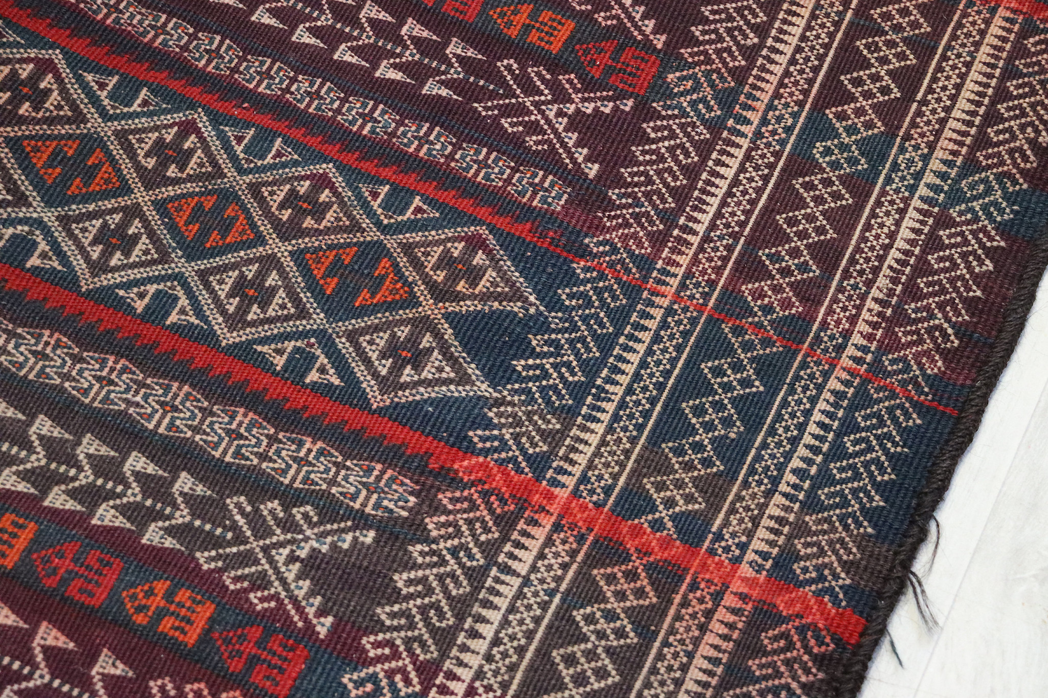 275x112 cm antique Nomadic  Kilim rug from Afghanistan No-PK367