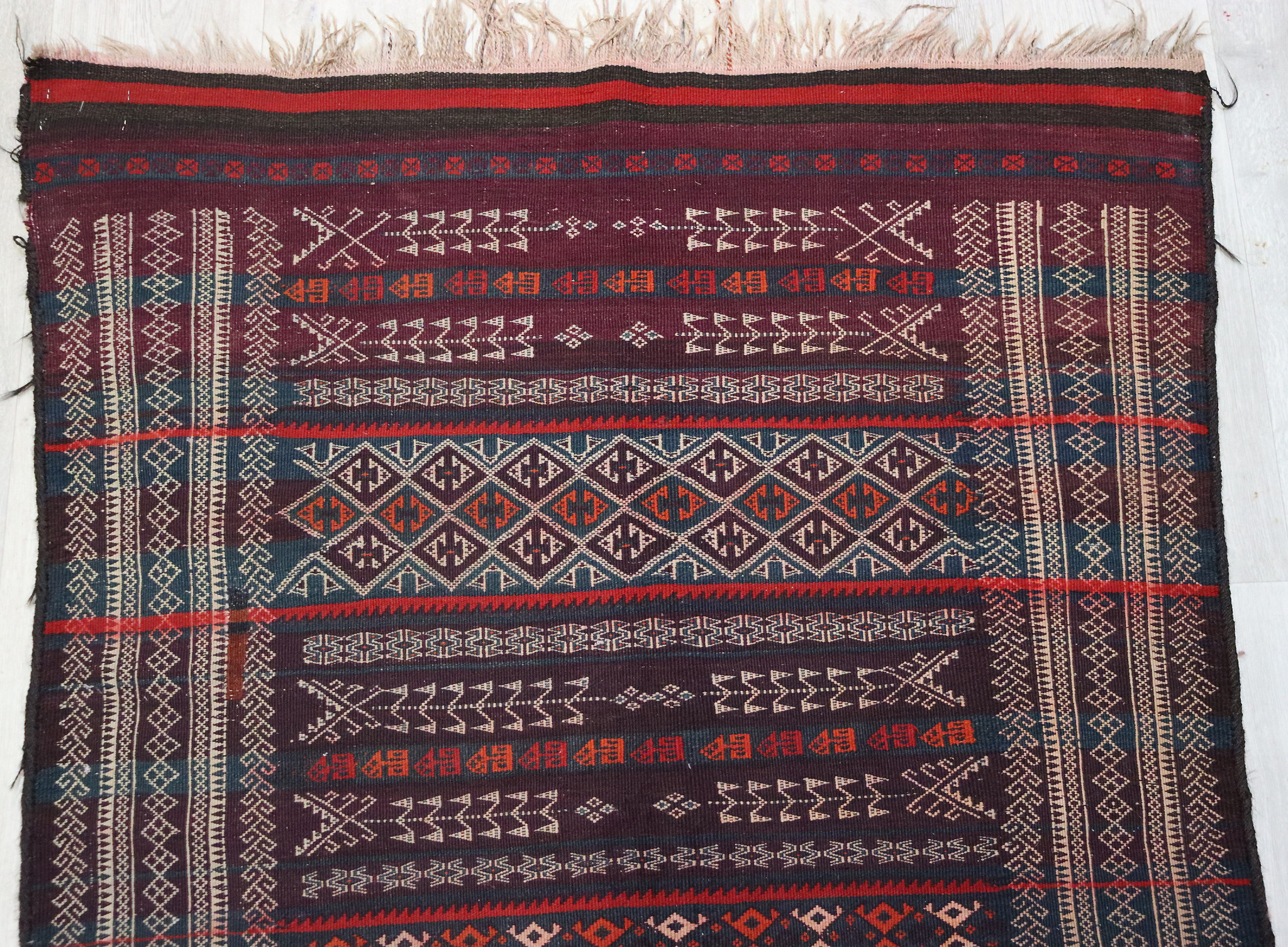 275x112 cm antique Nomadic  Kilim rug from Afghanistan No-PK367