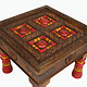 60x60 cm cm antique-look orient colonial solid wood hand-carved  table  Coffee Table living room table  from Afghanistan nuristan PJ
