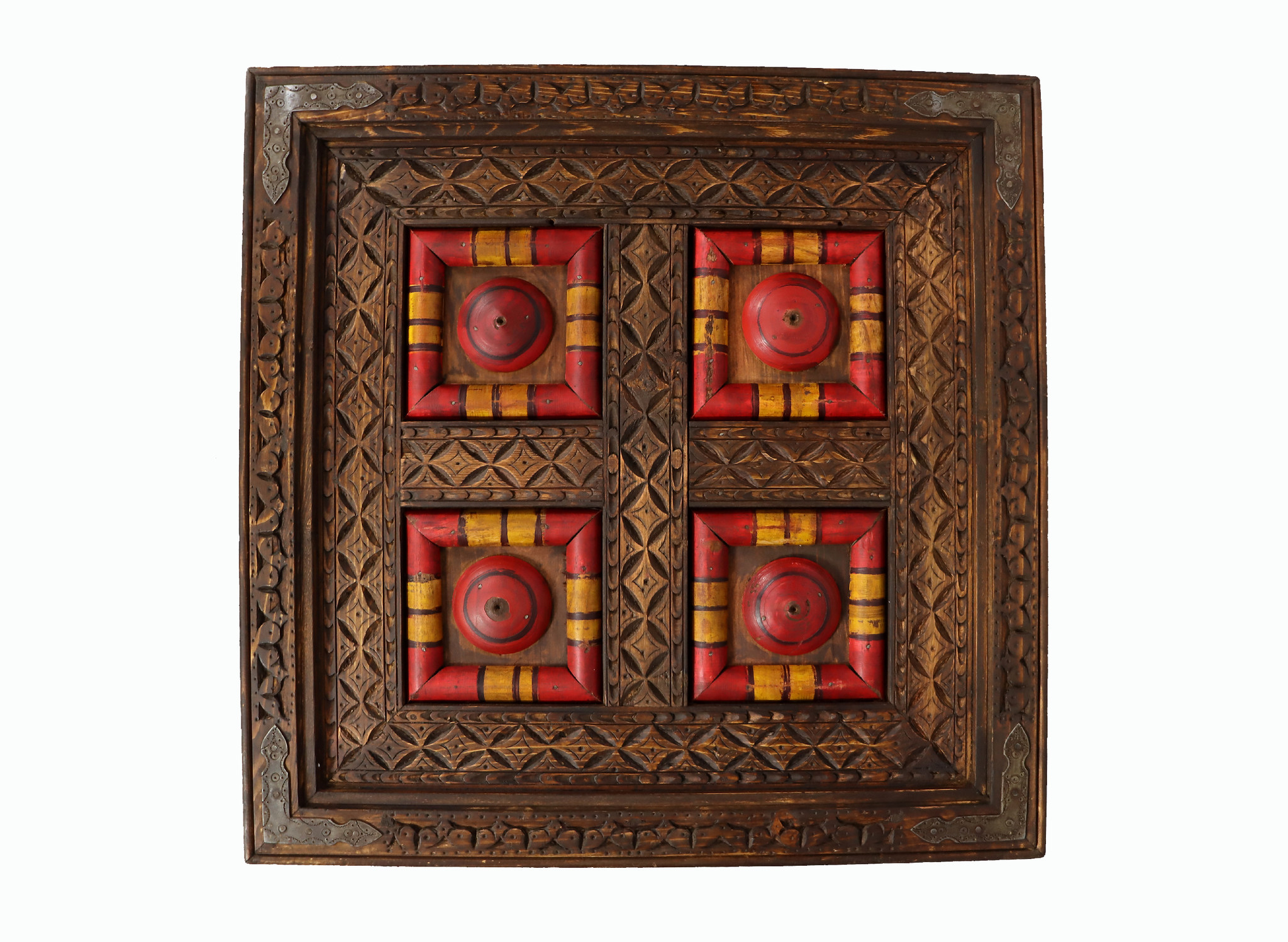 60x60 cm cm antique-look orient colonial solid wood hand-carved  table  Coffee Table living room table  from Afghanistan nuristan PJ