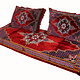 Set of 3 Pcs  1x Mattress  + 2x cushions orient Afghan nomad pillow rug seat floor cushion 1001-night Seating  majlis Toshak توشک  (Red23)