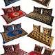 Set of 4 Pcs  1x Mattress  + 2x cushions orient Afghan nomad pillow rug seat floor cushion 1001-night Seating  majlis Toshak توشک  (beige 23)