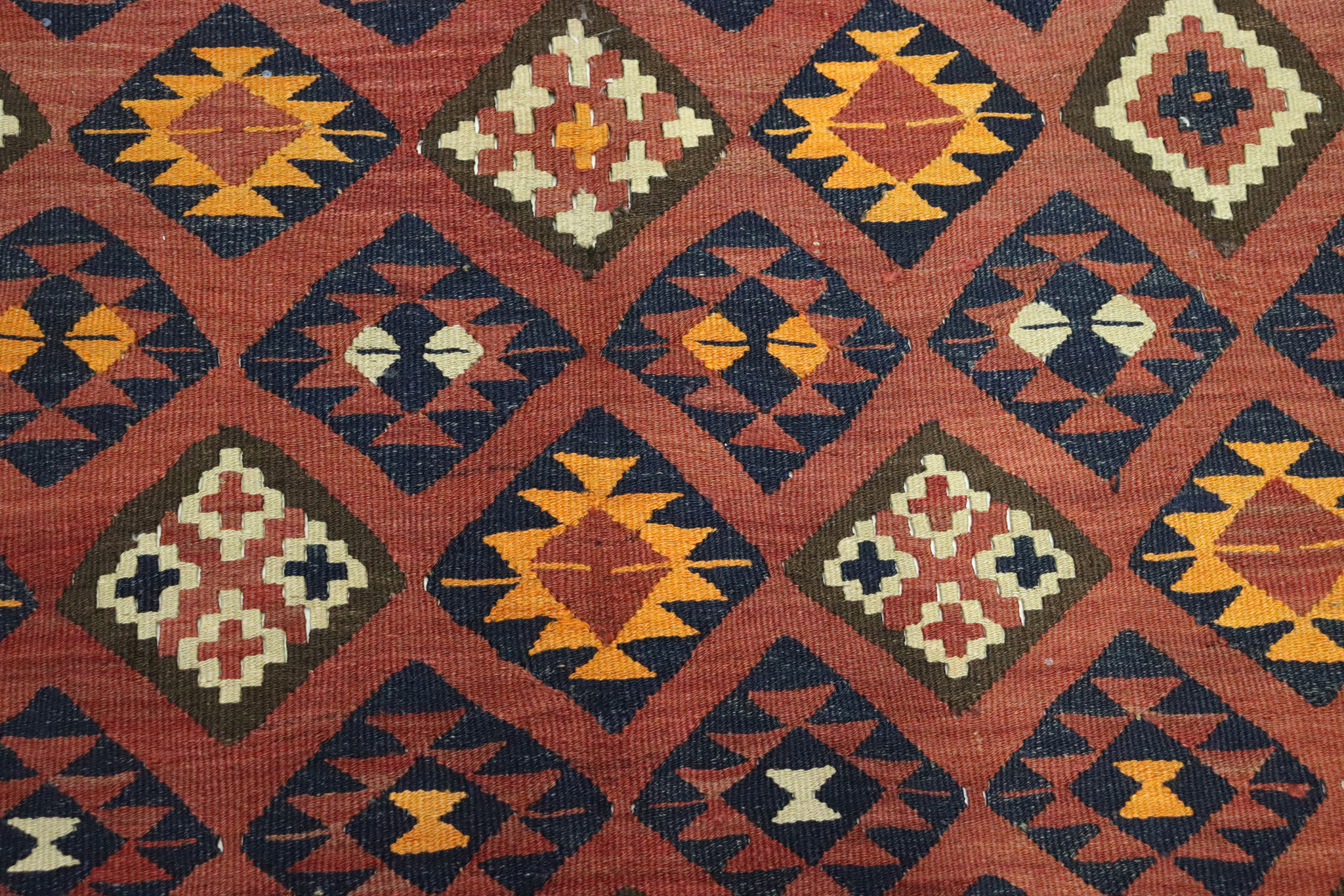 360x140  cm Antik handgewebte Nomaden Mokur kelim  No: MQ