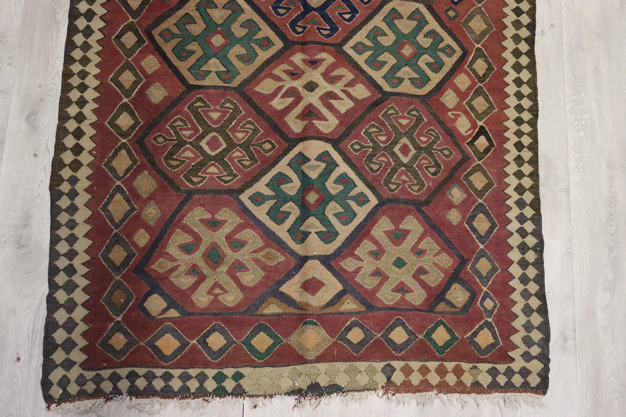 430x120 cm Antique rare oriental Fine  nomadic Ardabil Kilim rug No: -  465