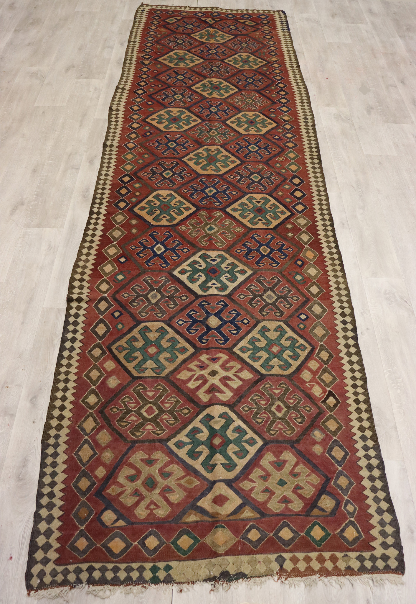 430x120  cm Antik handgewebte Nomaden Ardabil kelim  No: -   465