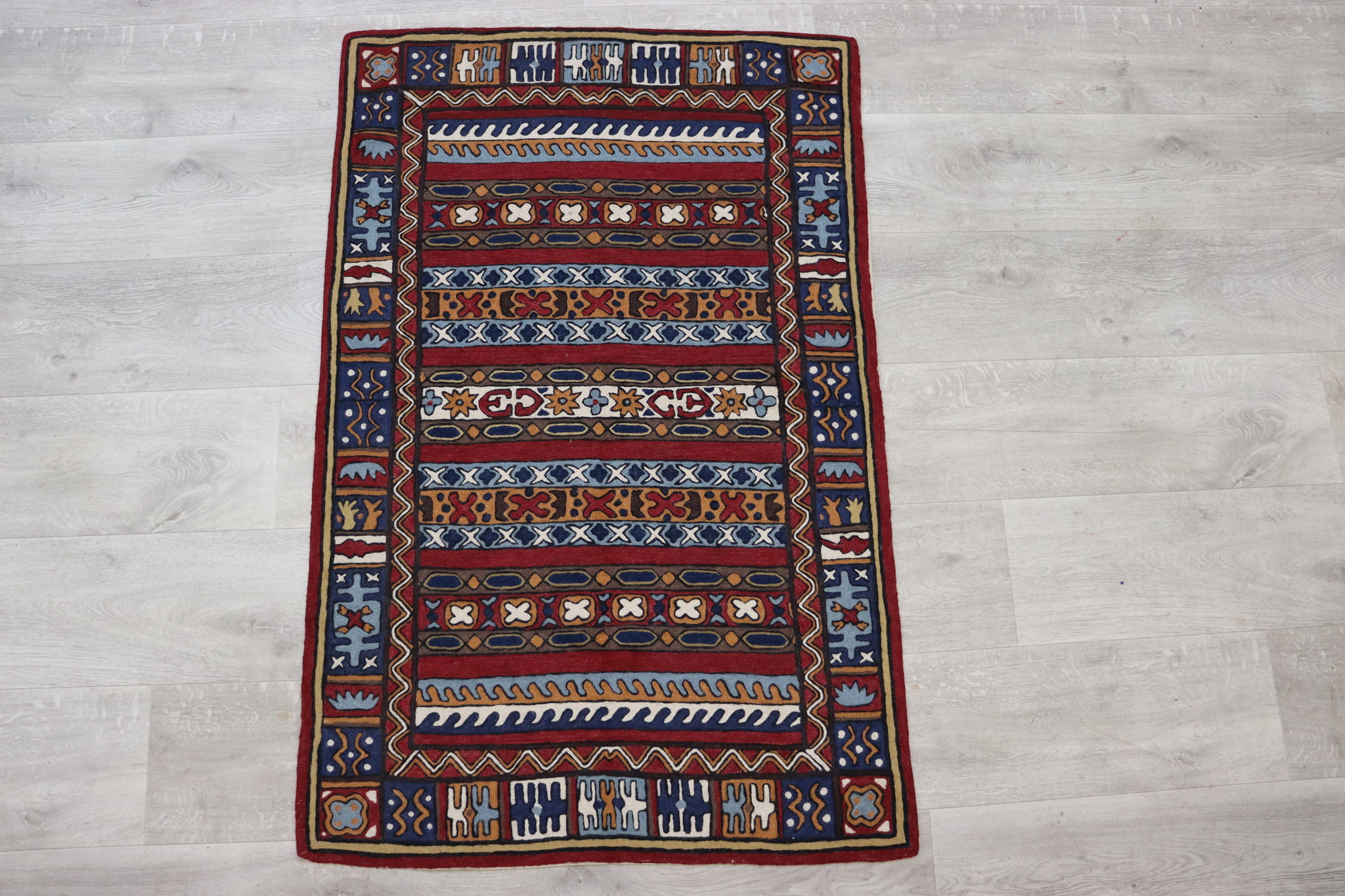 120x77 cm vintage orient Decke Wandbehang Bettdecke betttagesdecke sumakh Kashmir  - 22/6