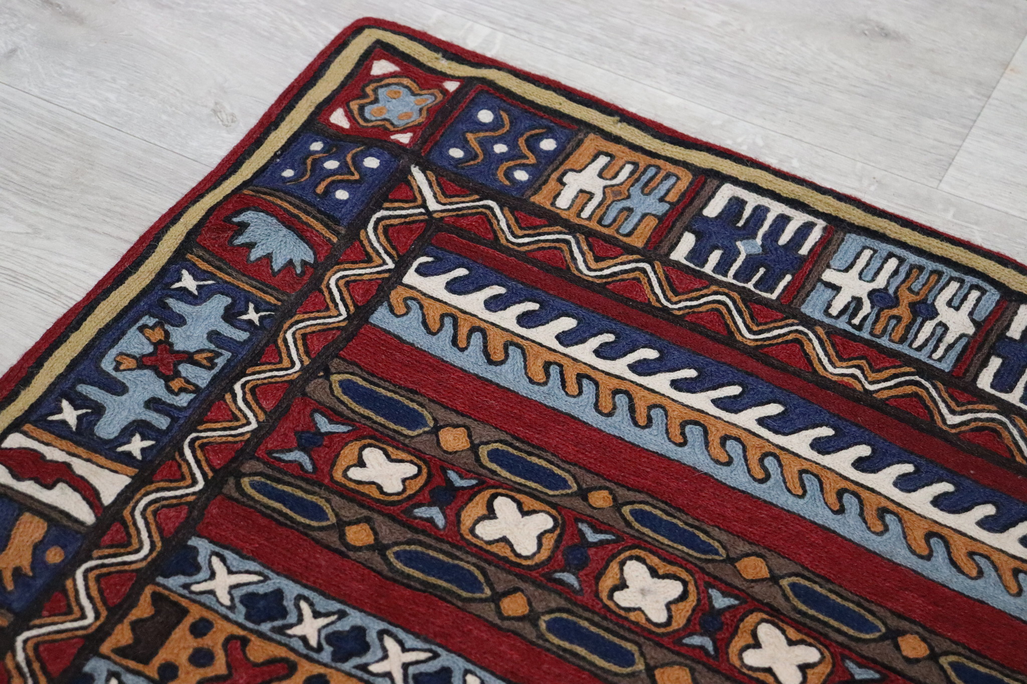 120x77 cm vintage orient Decke Wandbehang Bettdecke betttagesdecke sumakh Kashmir  - 22/6