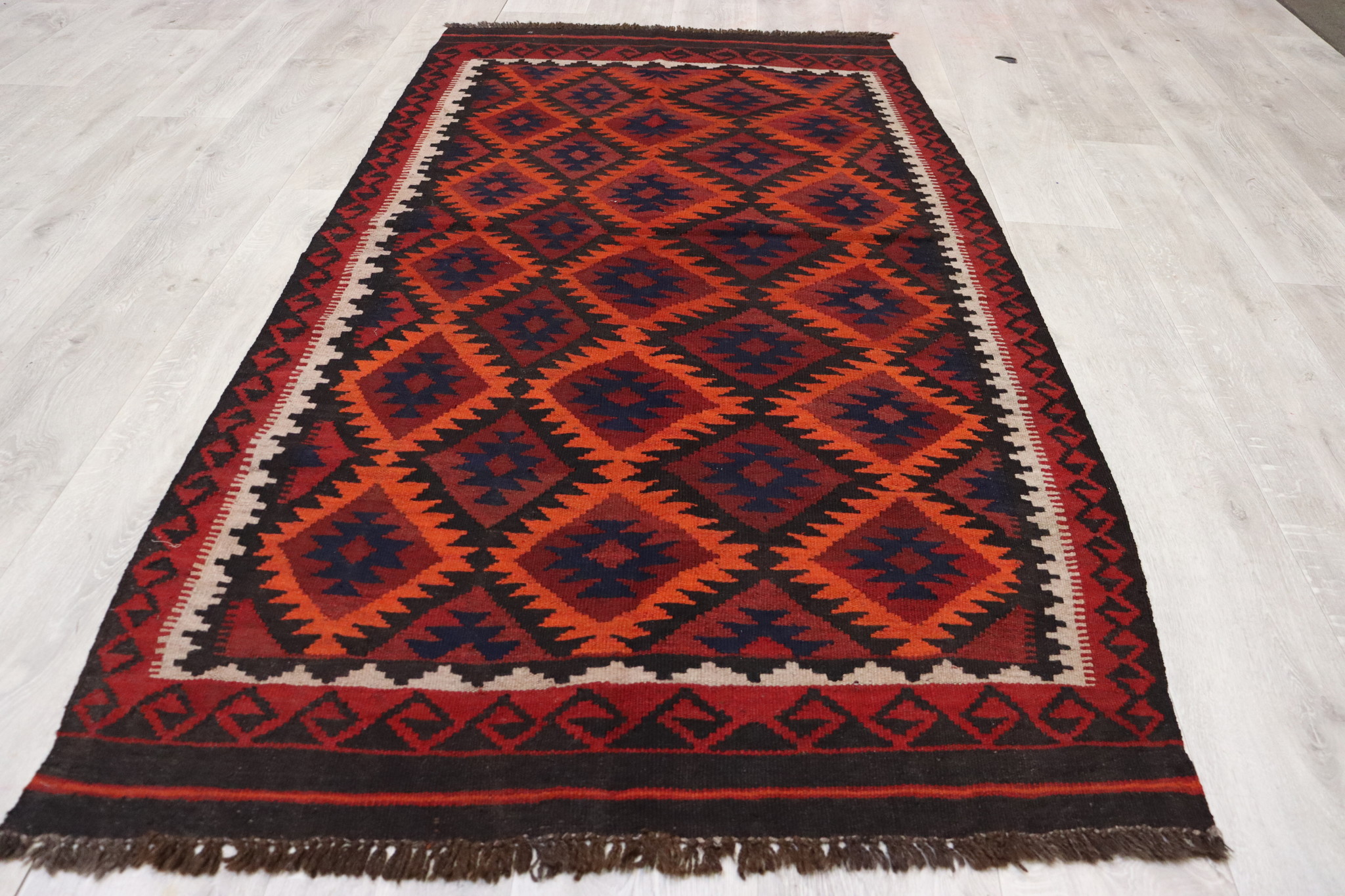 200x110 cm  oriental Handmade nomadic  kilim from north Afghanistan No:12