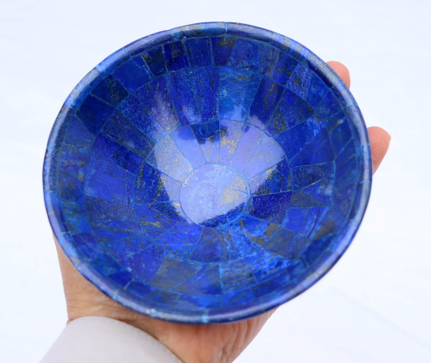 13 cm ⌀ Extravagant Royal blau echt Lapis lazuli Schale Teller  aus Afghanistan S/23