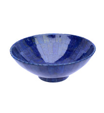20 cm diameter Hand Crafted  Lapis Lazuli Gemstone Bowl cup from Afghanistan With zigzag edge M/23
