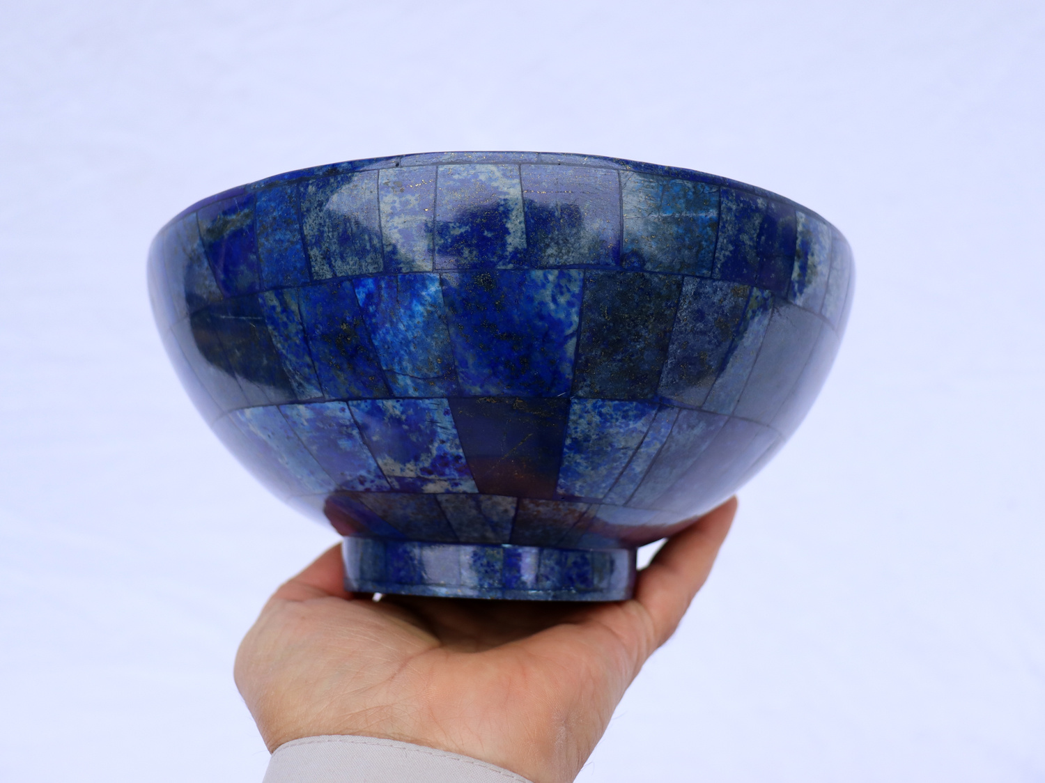 20 cm diameter Hand Crafted  Lapis Lazuli Gemstone Bowl cup from Afghanistan   M/23