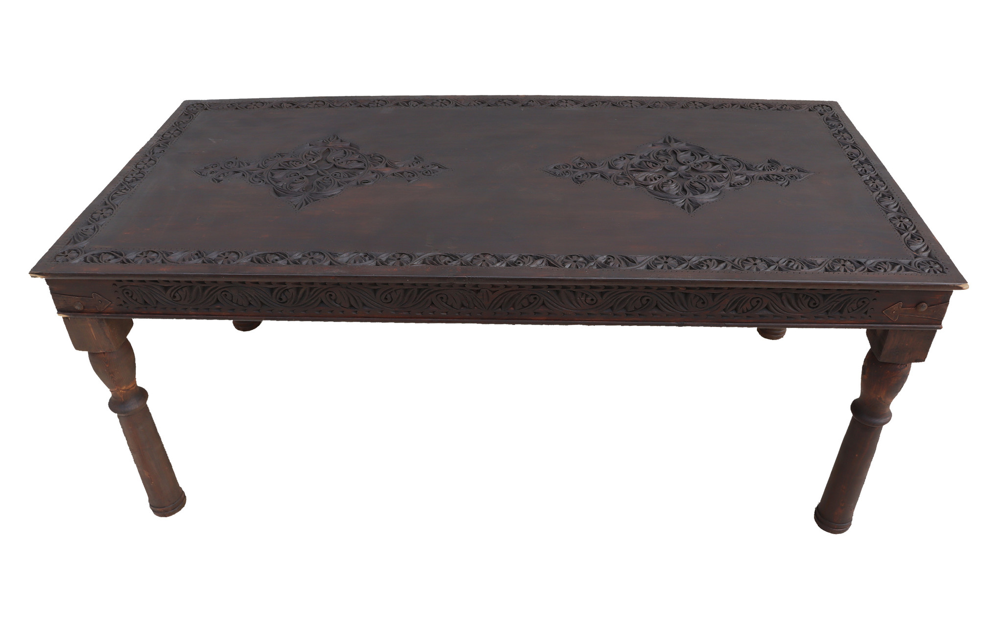 190x90  cm solid wood hand-carved table dining table from Afghanistan nuristan