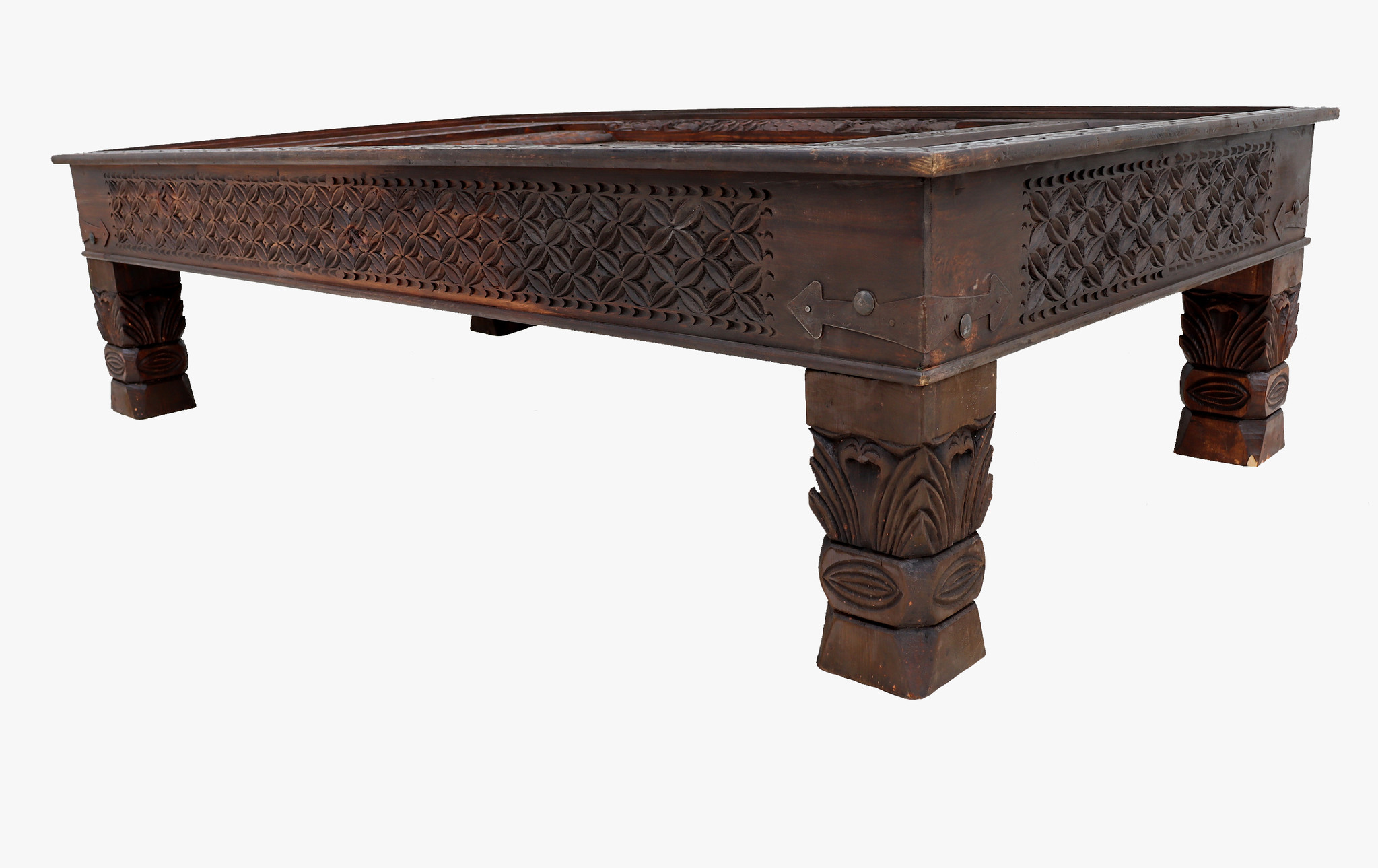 180x100 cm cm antique-look orient colonial solid wood hand-carved  table  Coffee Table   from Afghanistan nuristan 23-A