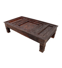 180x100 cm cm antique-look orient colonial solid wood hand-carved  table  Coffee Table   from Afghanistan nuristan 23-A
