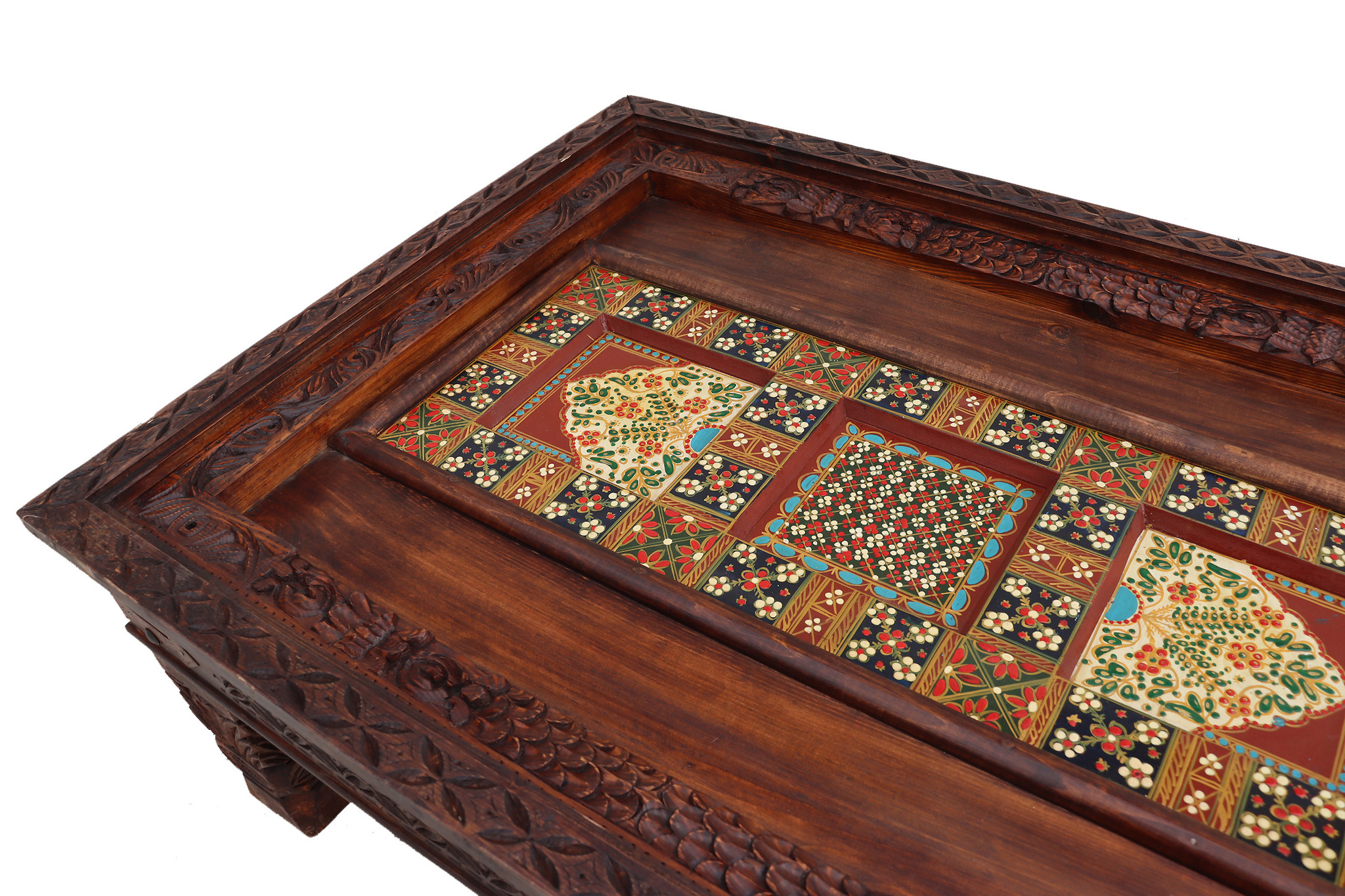 120x90 cm cm antique-look orient colonial solid wood hand-carved  table  Coffee Table   from Afghanistan nuristan 23-AA