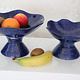 20 cm diameter Hand Crafted  Lapis Lazuli Gemstone fruit Bowl withe feet from Afghanistan  S/23