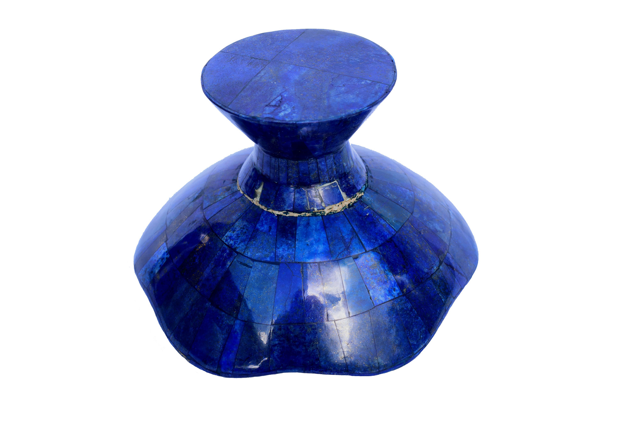 26 cm ⌀ Extravagant Royal blau echt Lapis lazuli Fußschale  aus Afghanistan  M/23