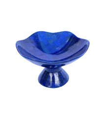 26 cm ⌀ Extravagant Royal blau echt Lapis lazuli Fußschale  aus Afghanistan  M/23