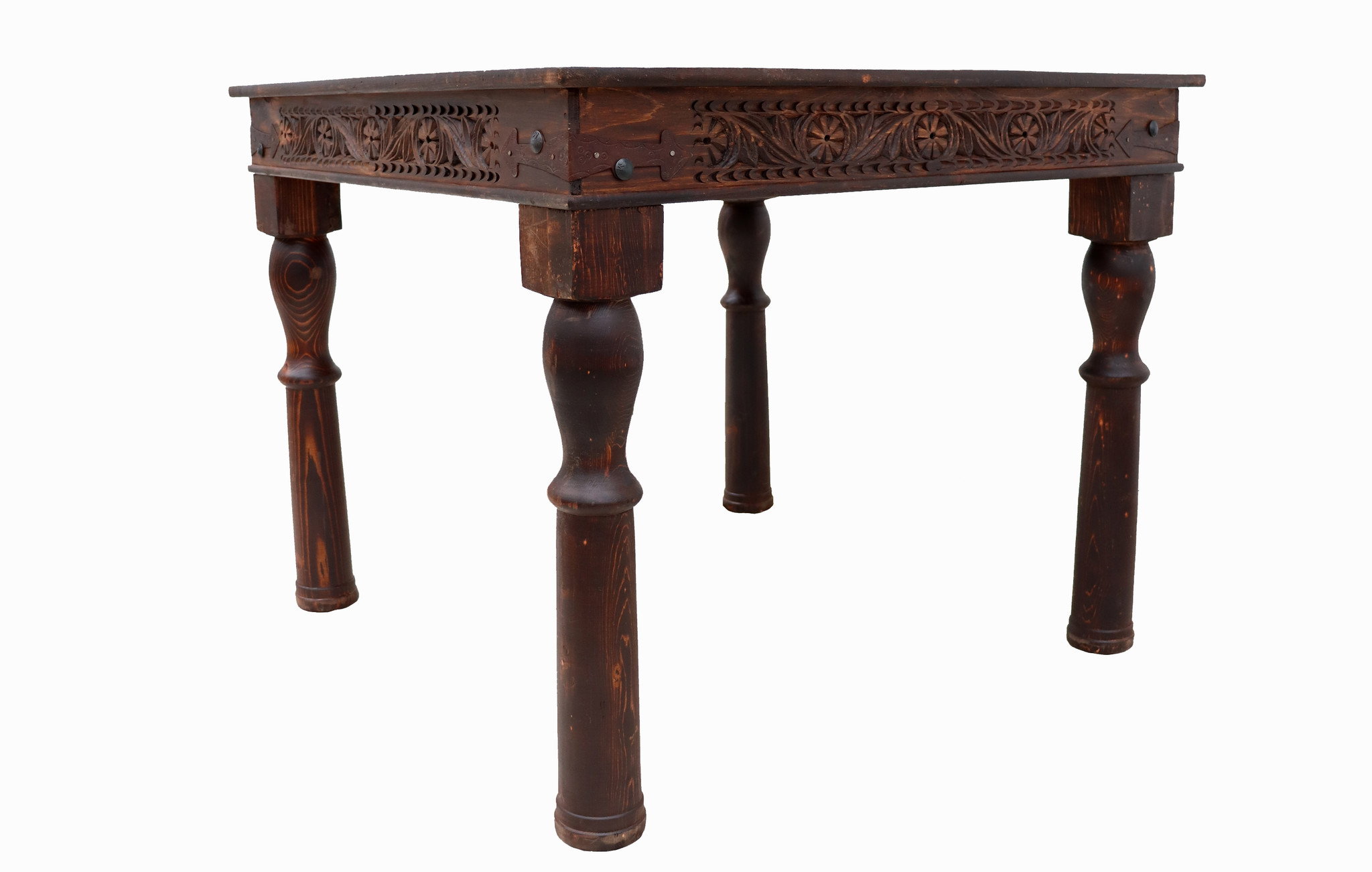100x100  cm solid wood hand-carved table dining table from Afghanistan nuristan
